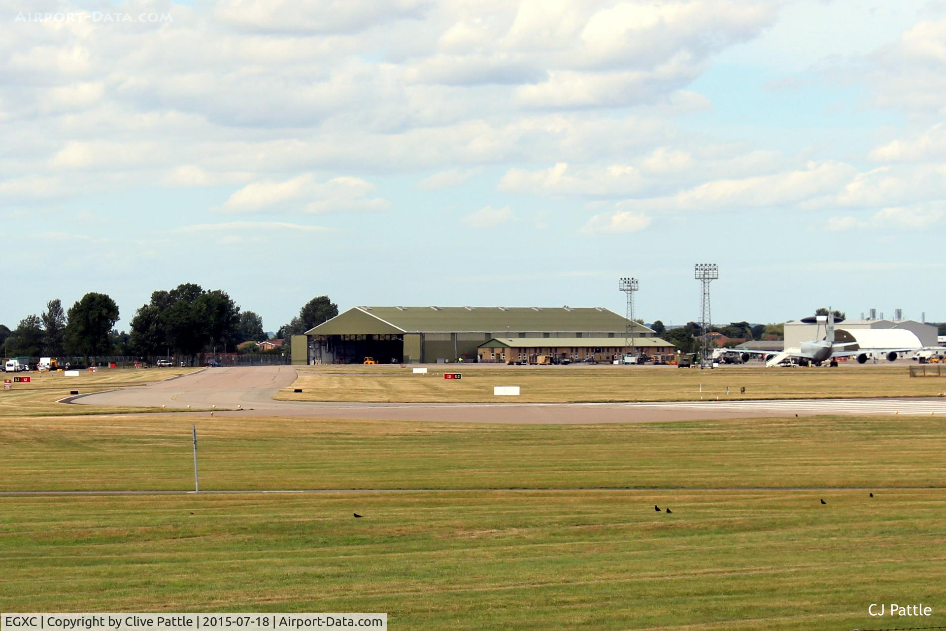 RAF Coningsby Airport, Coningsby, England United Kingdom (EGXC) - Airfield view RAF Coningsby EGXC - showing the BBMF area on the left and the 29 (R) Sqn apron.