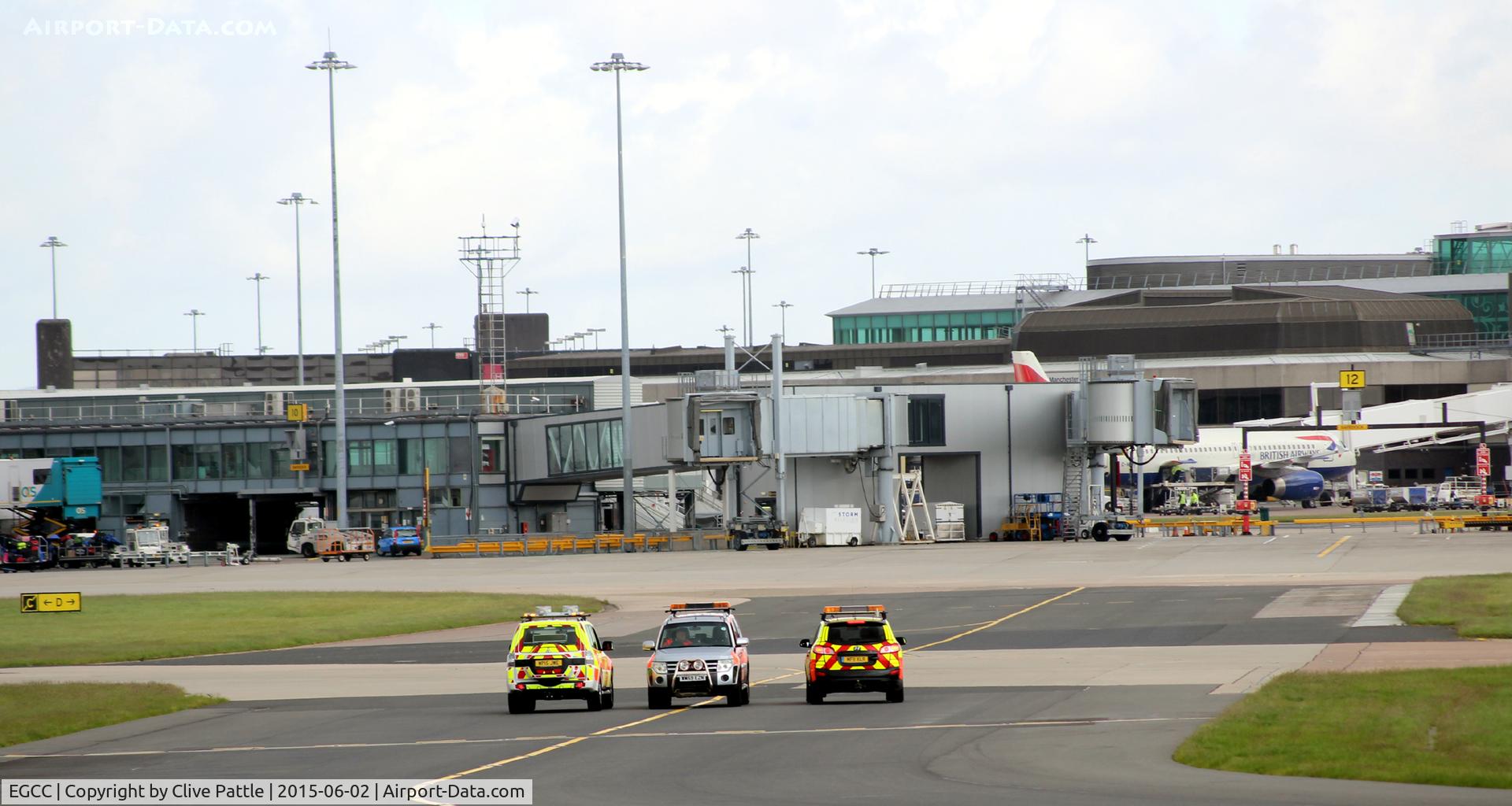 Manchester Airport, Manchester, England United Kingdom (EGCC) - Airside Ops vehicles on patrol at Manchester EGCC