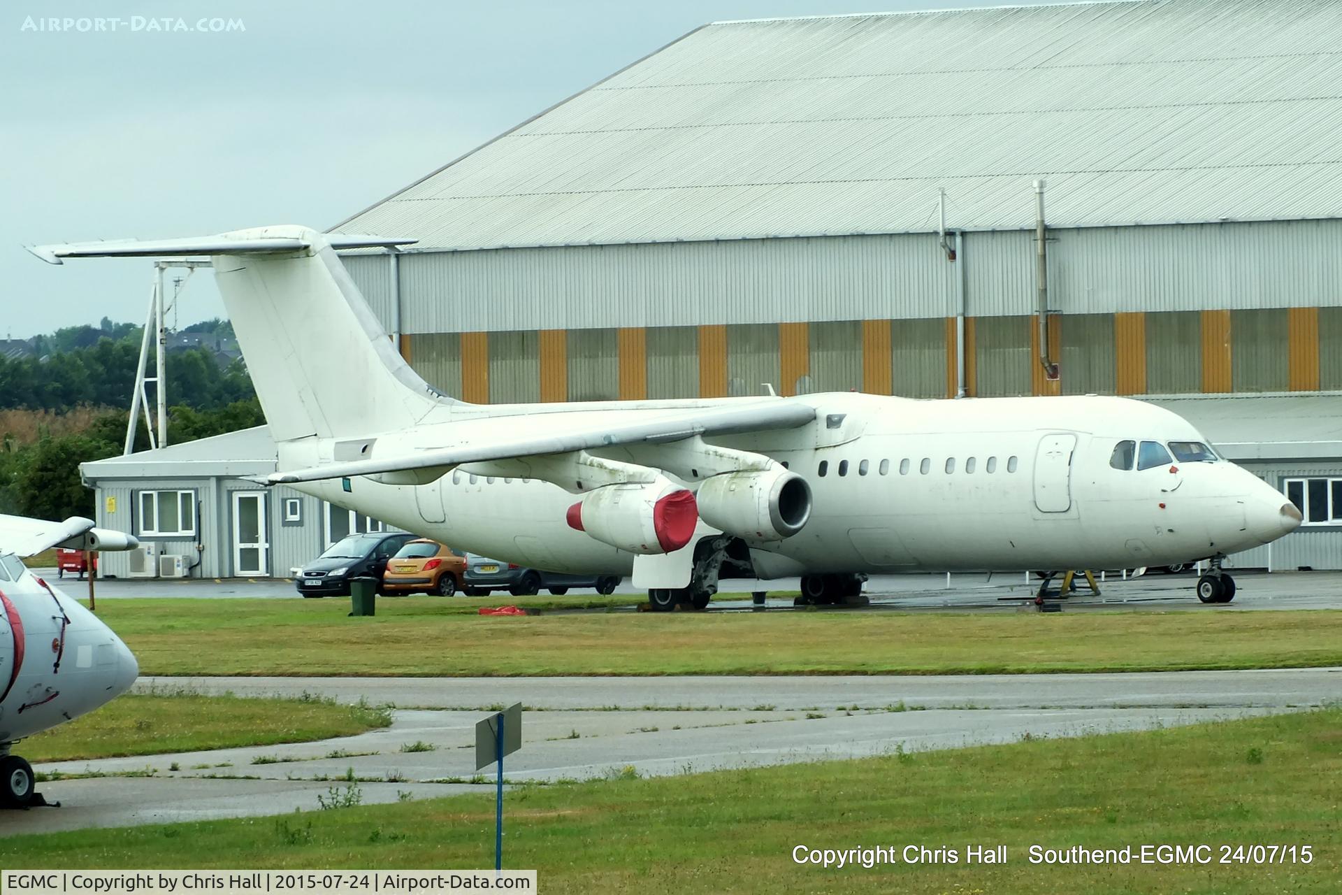 London Southend Airport, Southend-on-Sea, England United Kingdom (EGMC) - unmarked British Aerospace Avro 146-RJ85 stored at Southend