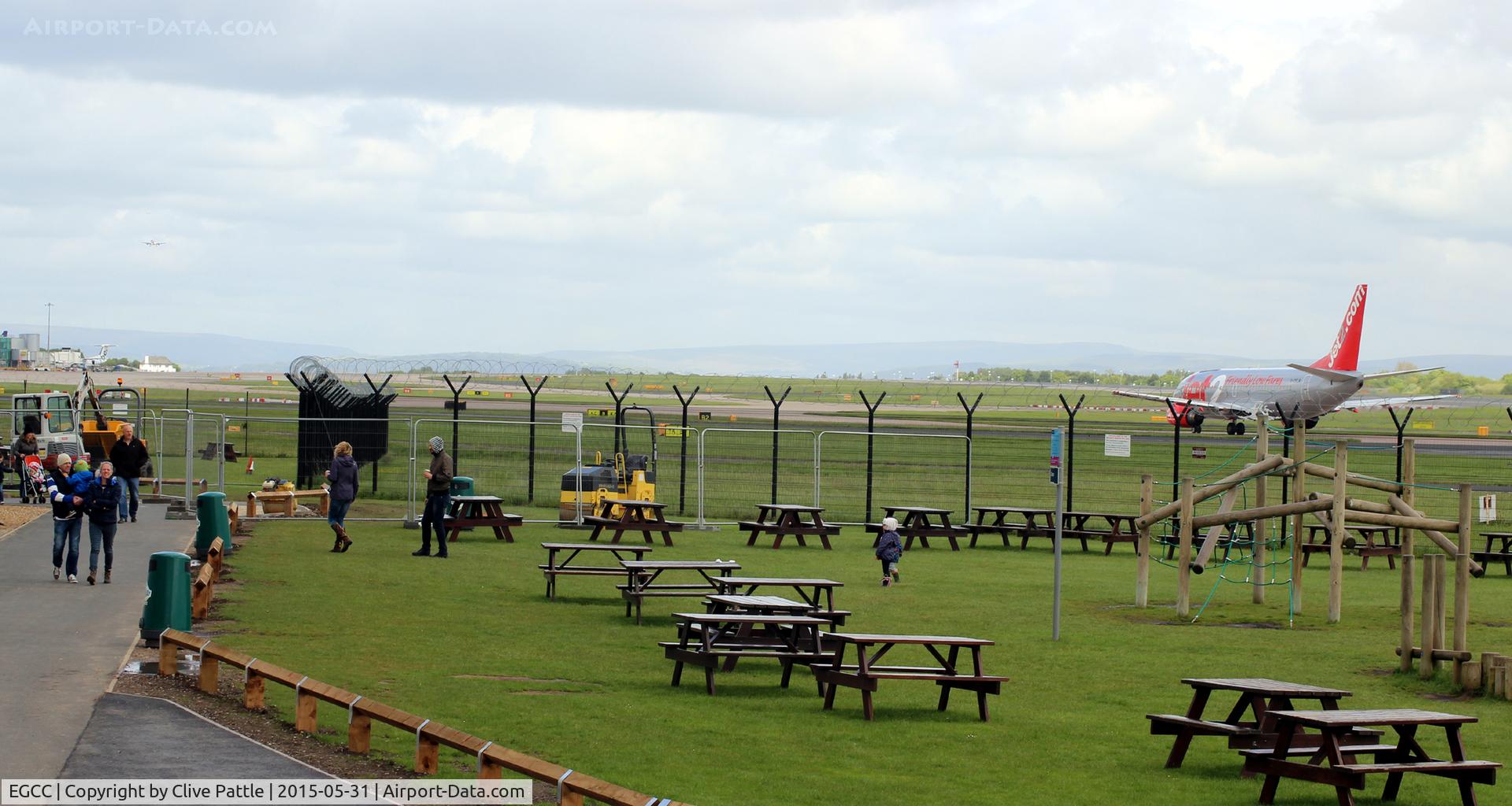 Manchester Airport, Manchester, England United Kingdom (EGCC) - A view of the special spectators viewing area at Manchester airport EGCC