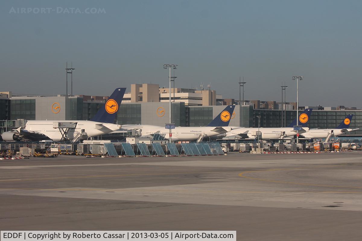 Frankfurt International Airport, Frankfurt am Main Germany (EDDF) - Frankfurt airport , one of the Terminals full loaded with Heavies readying for Departure