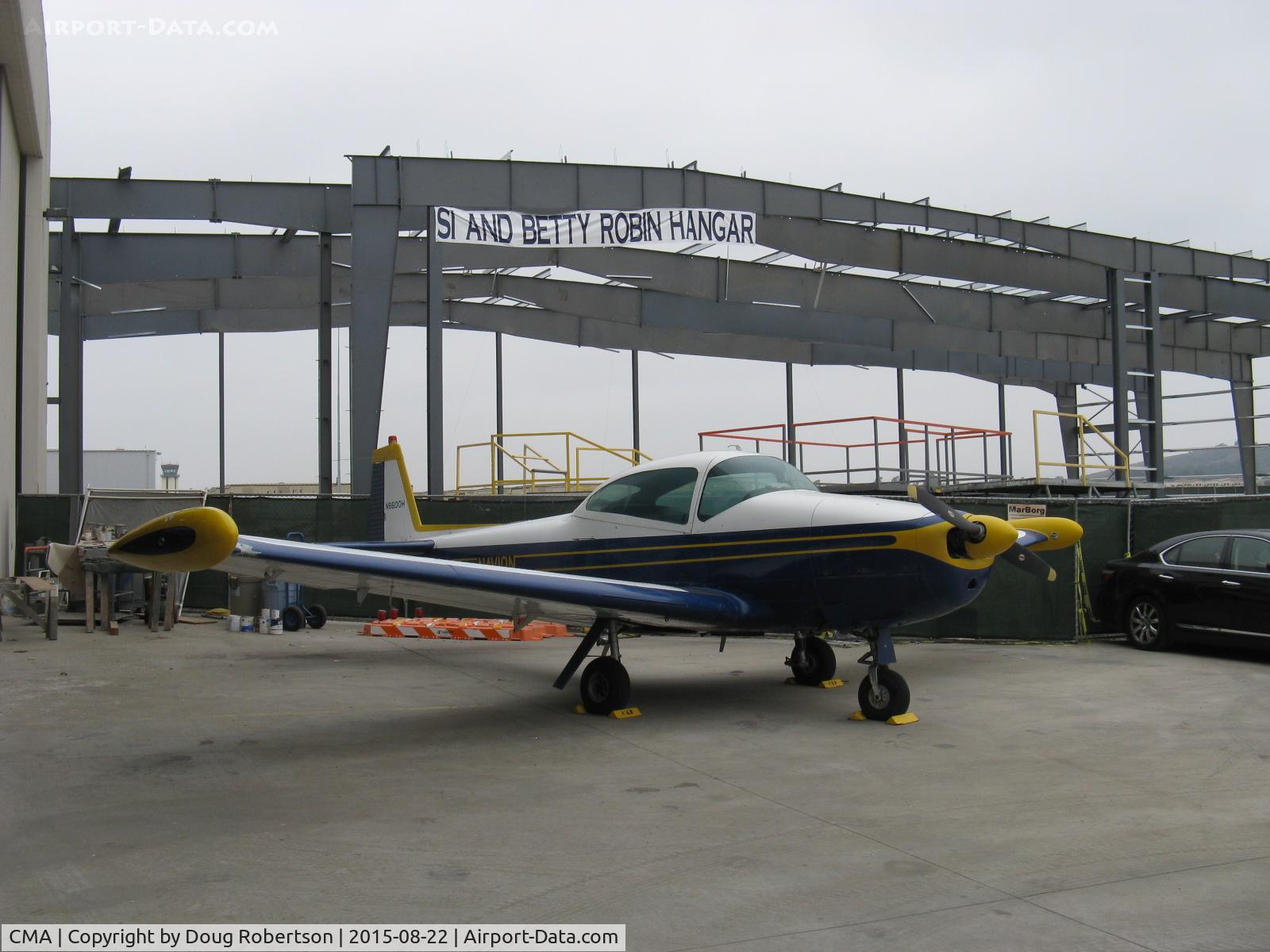 Camarillo Airport (CMA) - New EAA Chapter 723 large Hangar in build named after major donors, adjacent CAF hangars on site of EAA Chapter 723 much smaller removed hangars. N8600H in foreground.