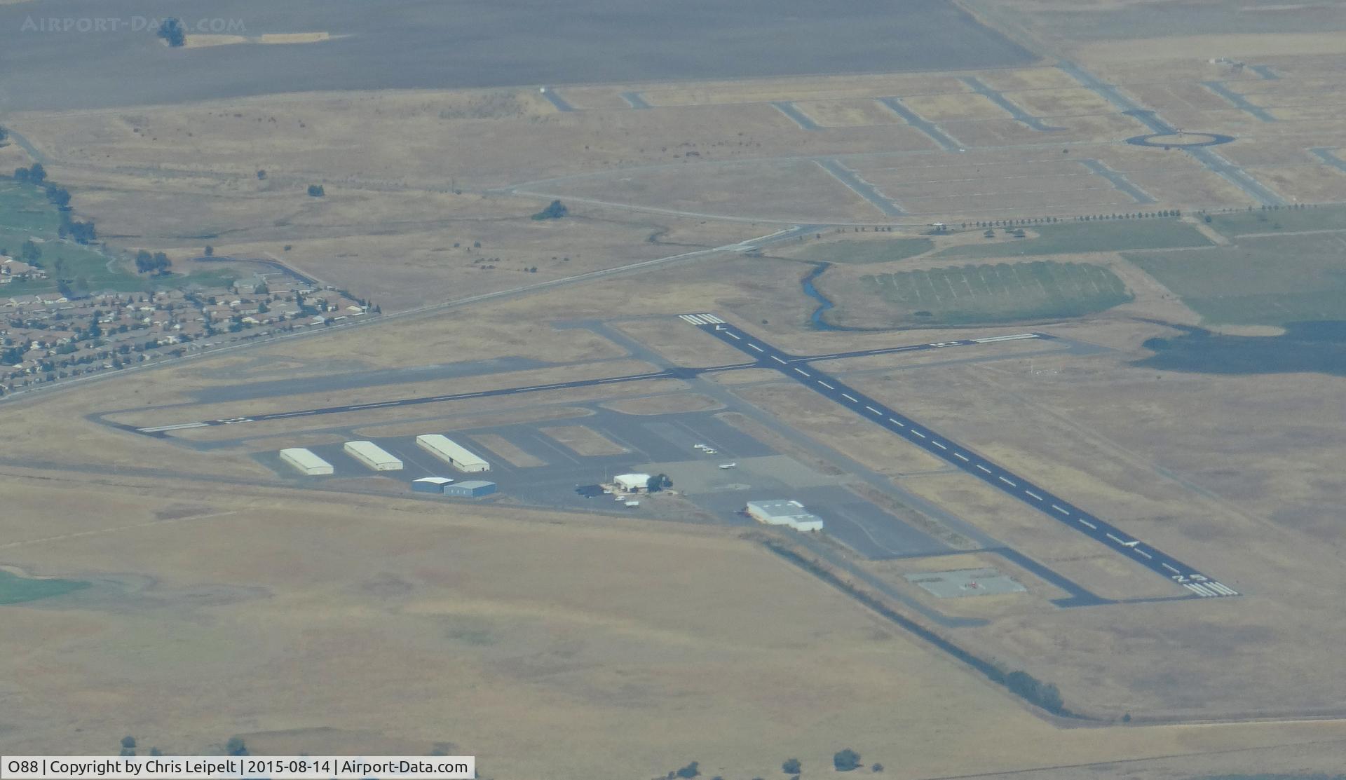 Rio Vista Municipal Airport (O88) - Rio Vista Municipal Airport, Rio Vista, CA from 5,000 feet up in N555TK.