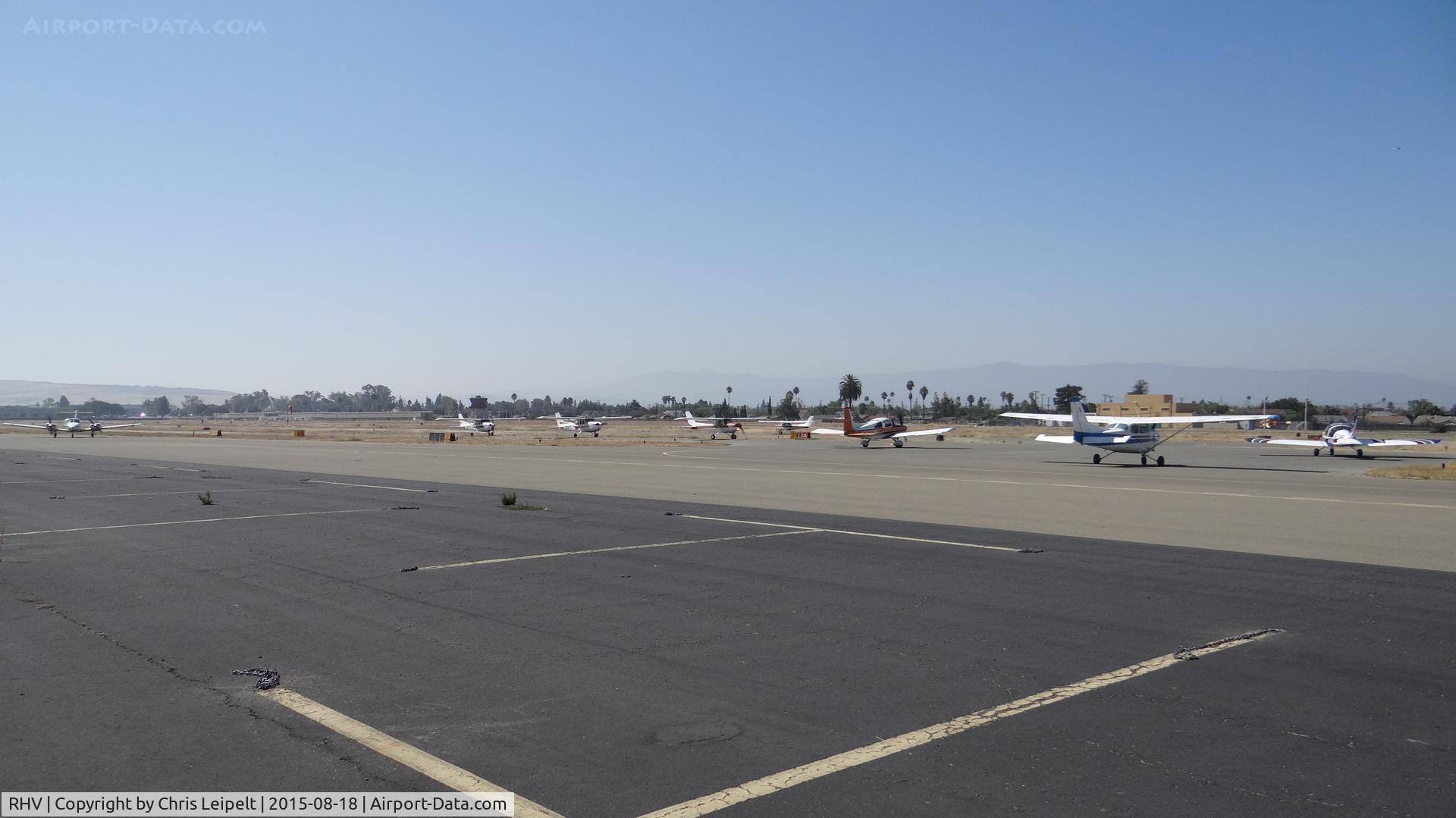 Reid-hillview Of Santa Clara County Airport (RHV) - The busiest run-up area ever at Reid Hillview Airport, San Jose, CA. No plane could get to the runway even if they weren't doing a run-up because of all the aircraft in the same small area! There was so event so I'm wondering why it was no busy.