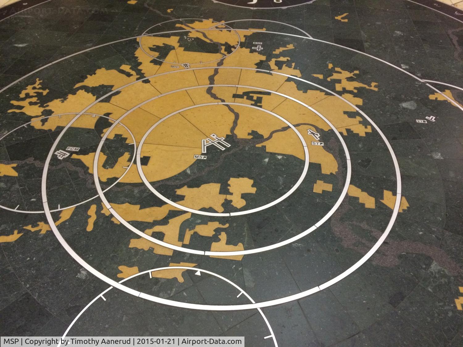 Minneapolis-st Paul Intl/wold-chamberlain Airport (MSP) - Saw this Terminal Area Chart in the floor of the Terminal 1, the Main Lindberg Terminal