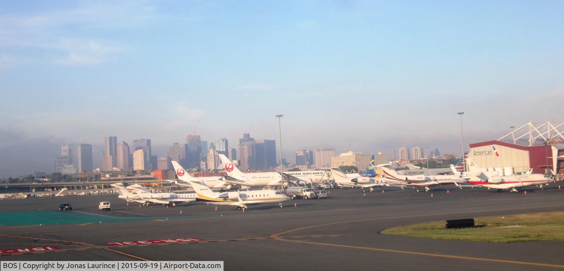 General Edward Lawrence Logan International Airport (BOS) - Sunrise View of Boston from the Logan International Airport of Boston 