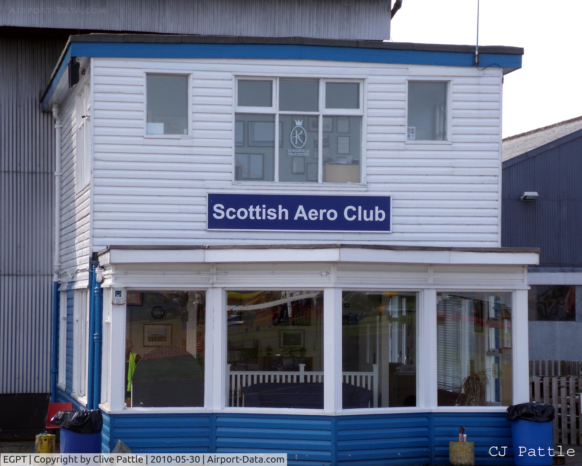 Perth Airport (Scotland), Perth, Scotland United Kingdom (EGPT) - The original control or watch tower at Perth,  now in use as the Clubhouse of the Scottish Aero Club.  Taken during the Heart of Scotland Airshow held at Perth (Scone) airfield EGPT