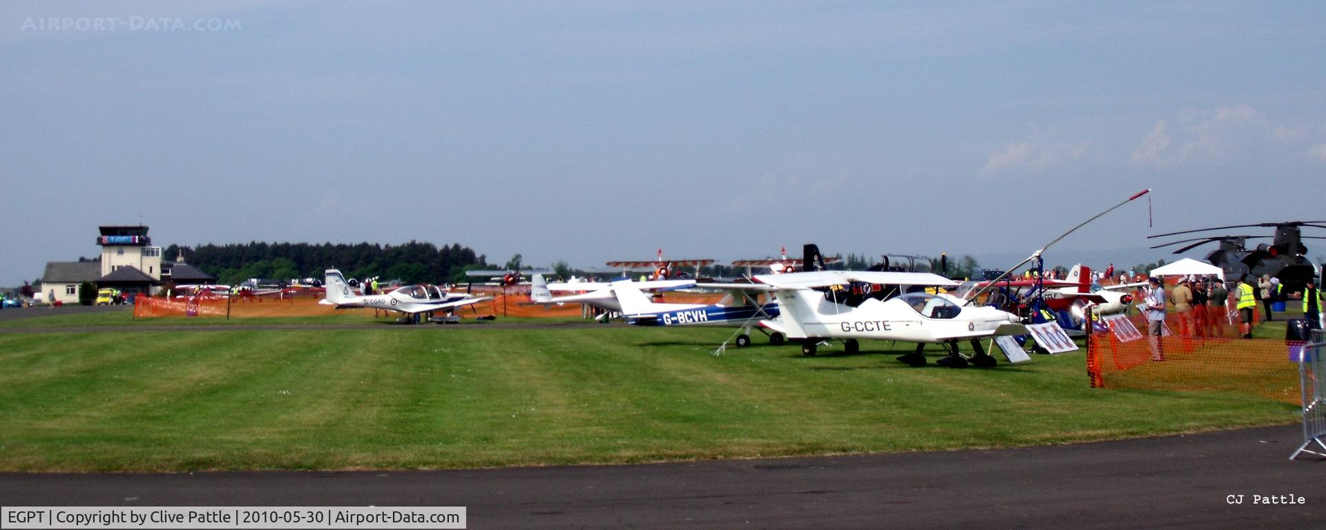 Perth Airport (Scotland), Perth, Scotland United Kingdom (EGPT) - Display aircraft line-up view during the Heart of Scotland Airshow held at Perth (Scone) airfield EGPT