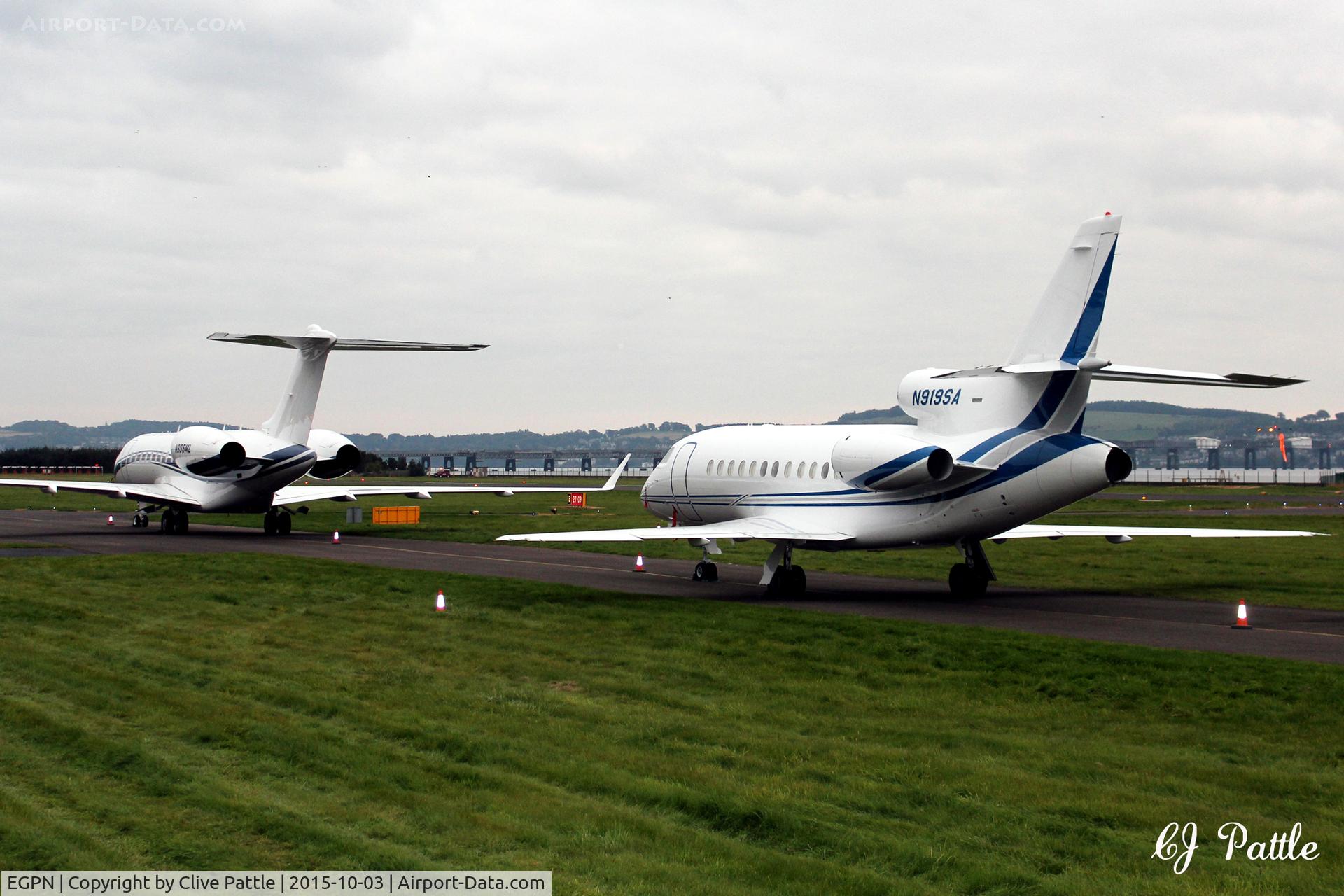 Dundee Airport, Dundee, Scotland United Kingdom (EGPN) - A bizjet busy weekend at Dundee Riverside EGPN during the Dunhill Golf Championships at nearby St Andrews.