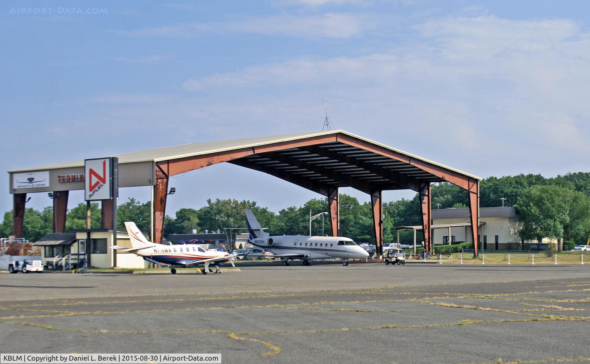 Monmouth Executive Airport (BLM) - This is the covered main terminal area and building at Monmouth Executive Airport, Allaire.