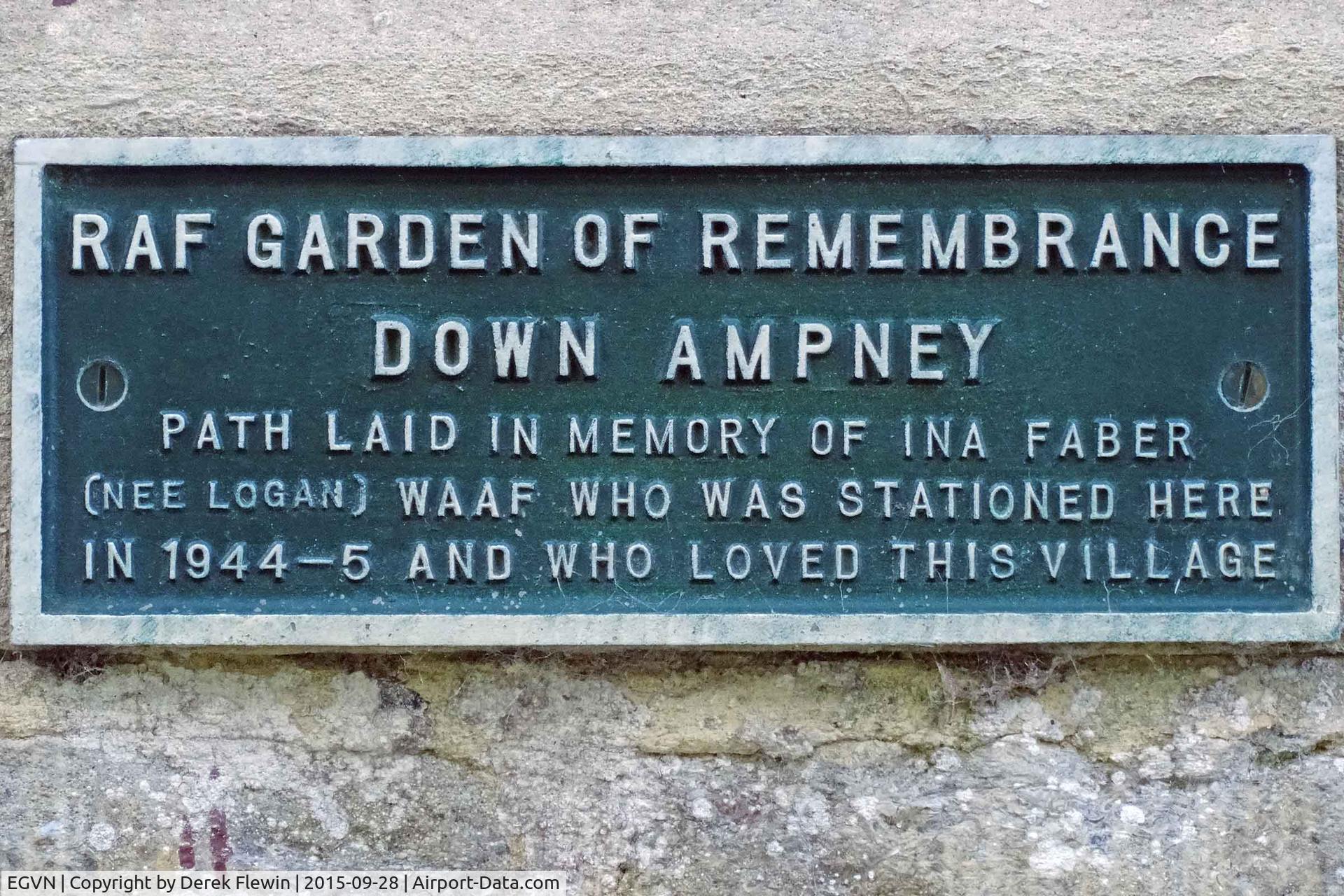 RAF Brize Norton Airport, Brize Norton, England United Kingdom (EGVN) - Memorial plaque seen on the wall of All saints Church, Down Ampney.