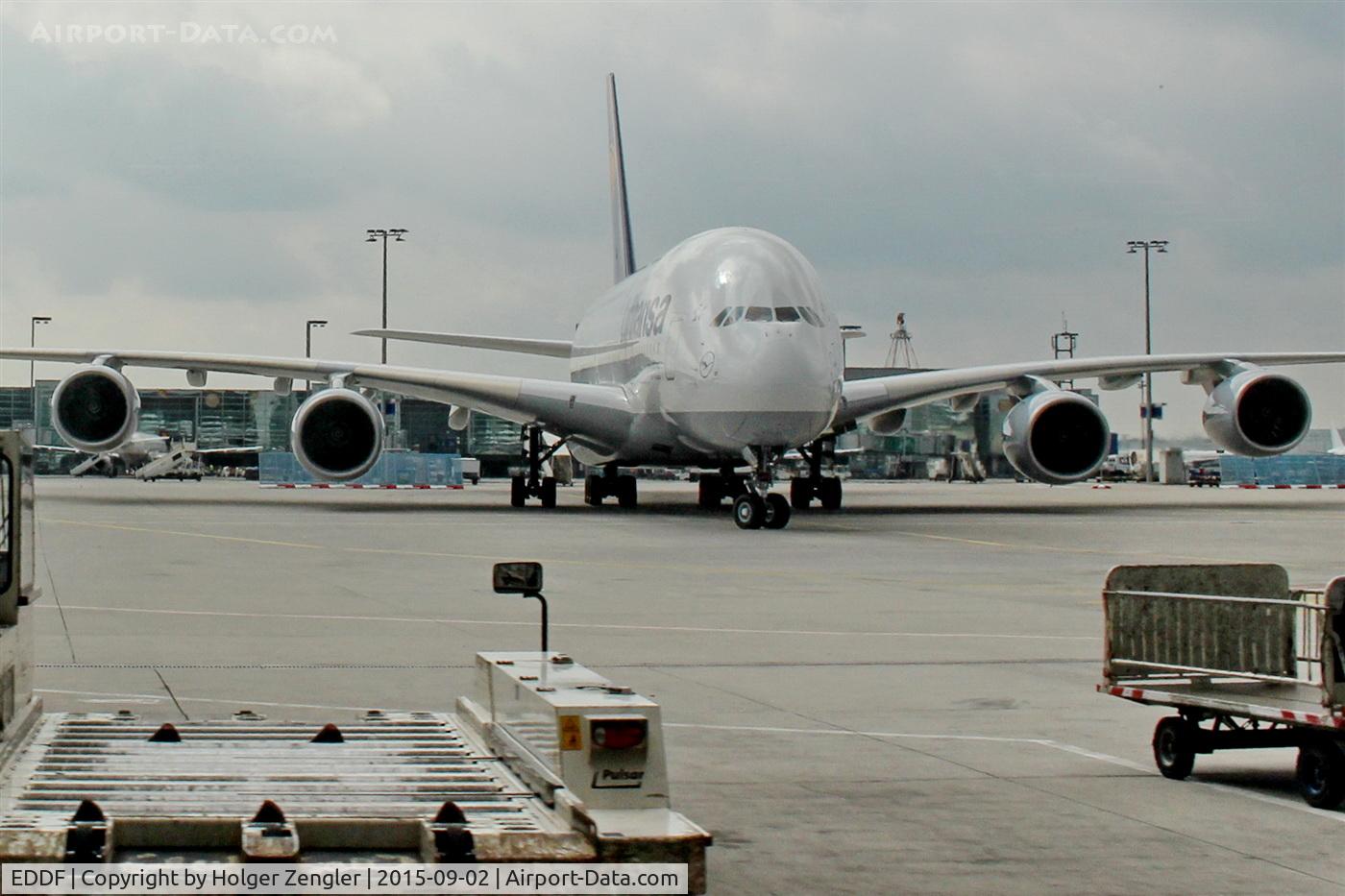 Frankfurt International Airport, Frankfurt am Main Germany (EDDF) - A wide body is crawling to parking position on apron A....