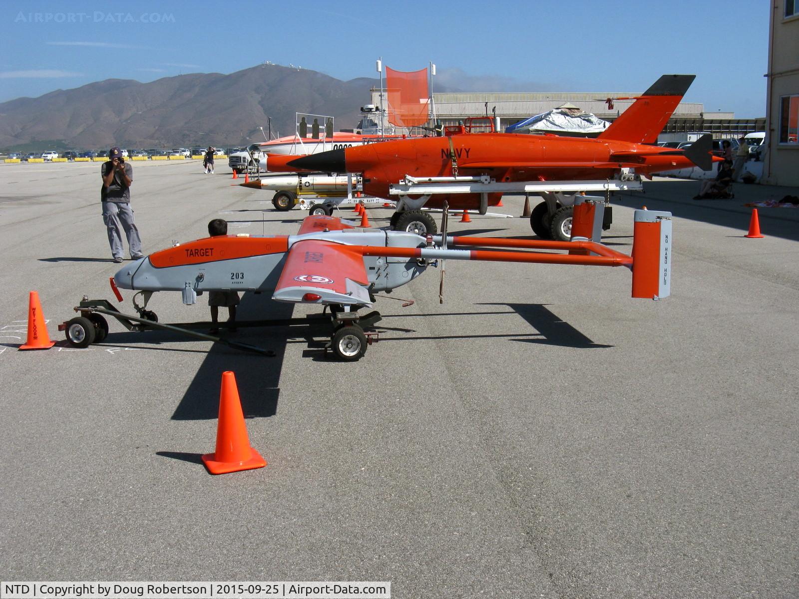 Point Mugu Nas (naval Base Ventura Co) Airport (NTD) - QRQ-2B FLYCATCHER Drone, in foreground on transporter, pusher recip engine, so new have no further info on it