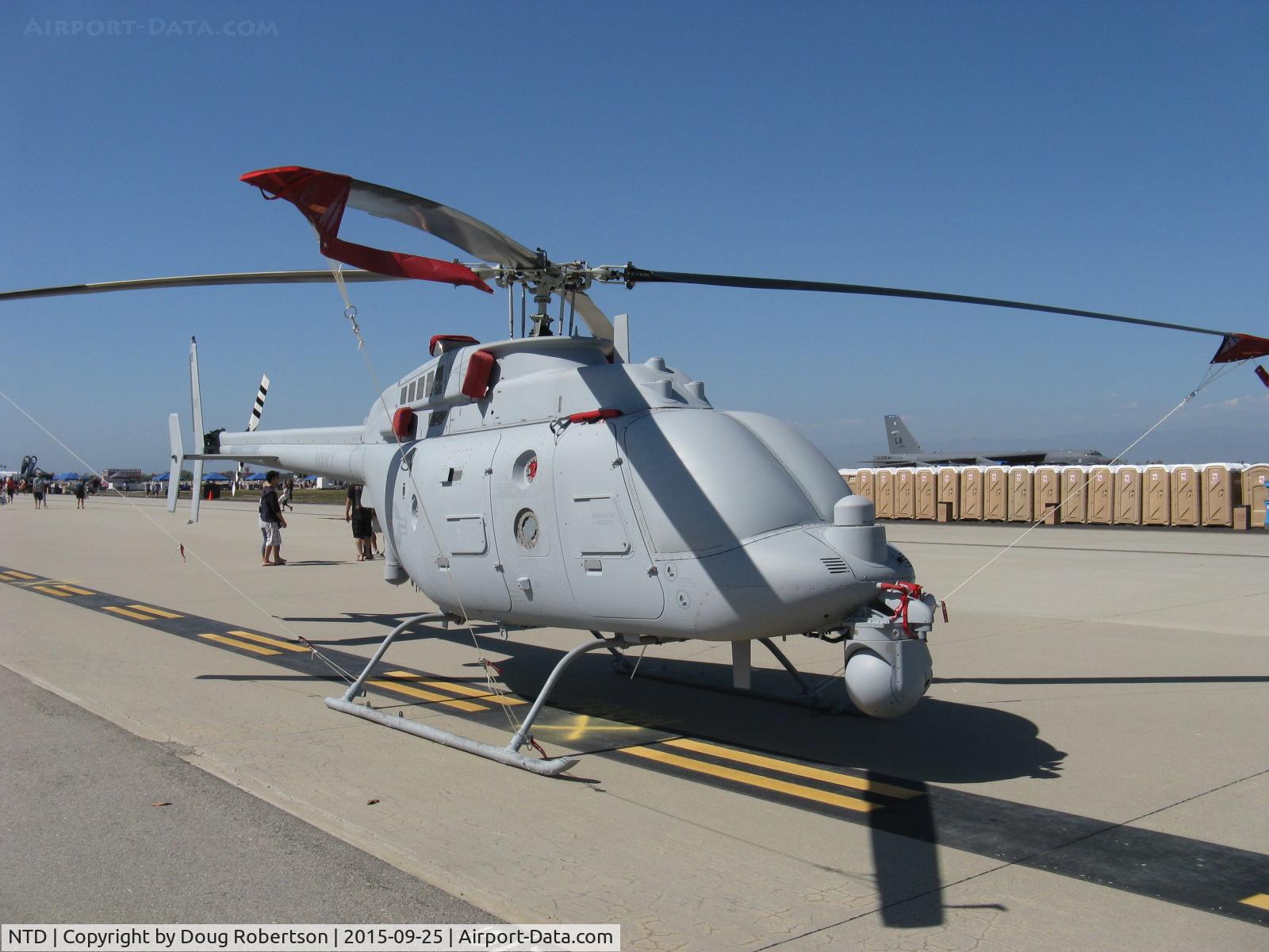 Point Mugu Nas (naval Base Ventura Co) Airport (NTD) - BUNO 168810 Northrop Grumman MQ-8C FIRE SCOUT UAS based on Bell 407 with longer range & payload than MQ-8B. Rolls Royce 250-C47E Turboshaft with dual channel FADEC, speed 135 kts, ceiling 16,000', range 1,227 nmi/12 hrs. Closeup