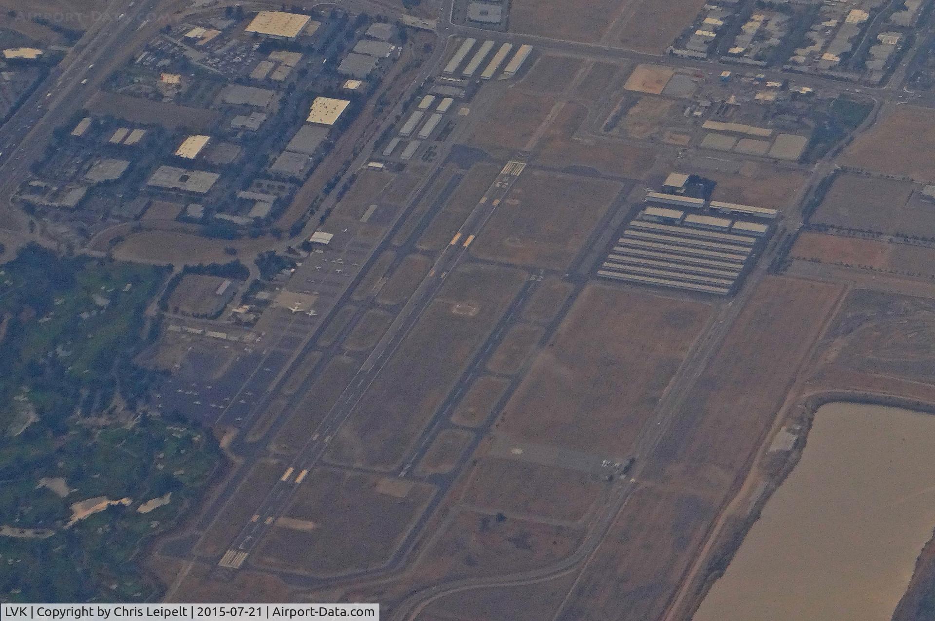 Livermore Municipal Airport (LVK) - Climbing out of San Jose International Airport, San Jose, CA, Livermore Municipal Airport is clearly visible off to our right.