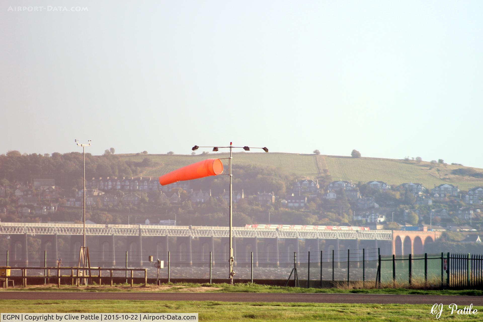 Dundee Airport, Dundee, Scotland United Kingdom (EGPN) - View across the airfield at Dundee Riverside EGPN towards the River Tay, the Tay Rail Bridge and the Kingdom of Fife beyond