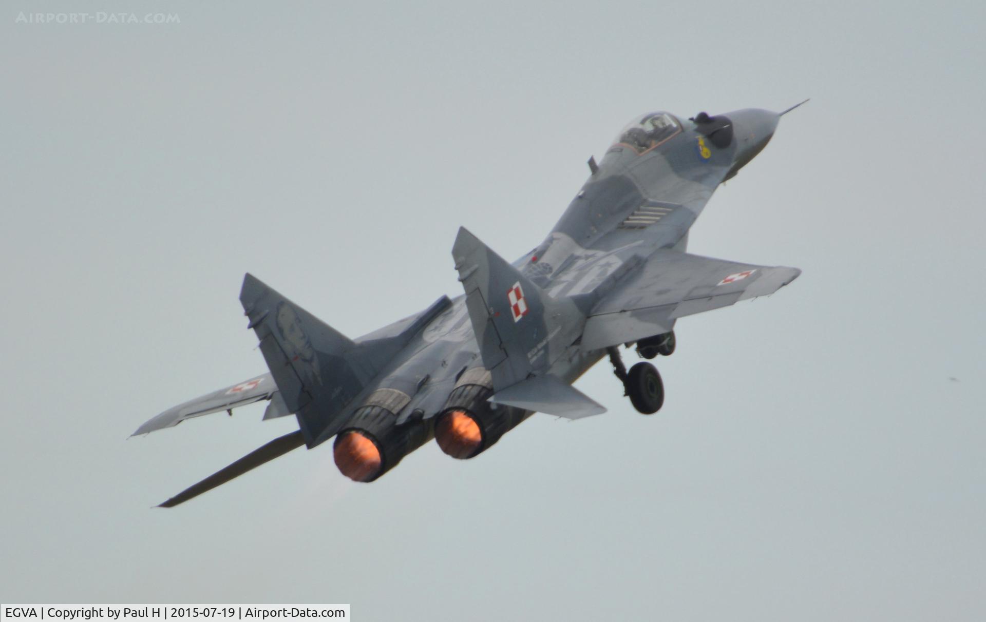 RAF Fairford Airport, Fairford, England United Kingdom (EGVA) - Polish Air Force Mig.-29 56, performing at RIAT 2015