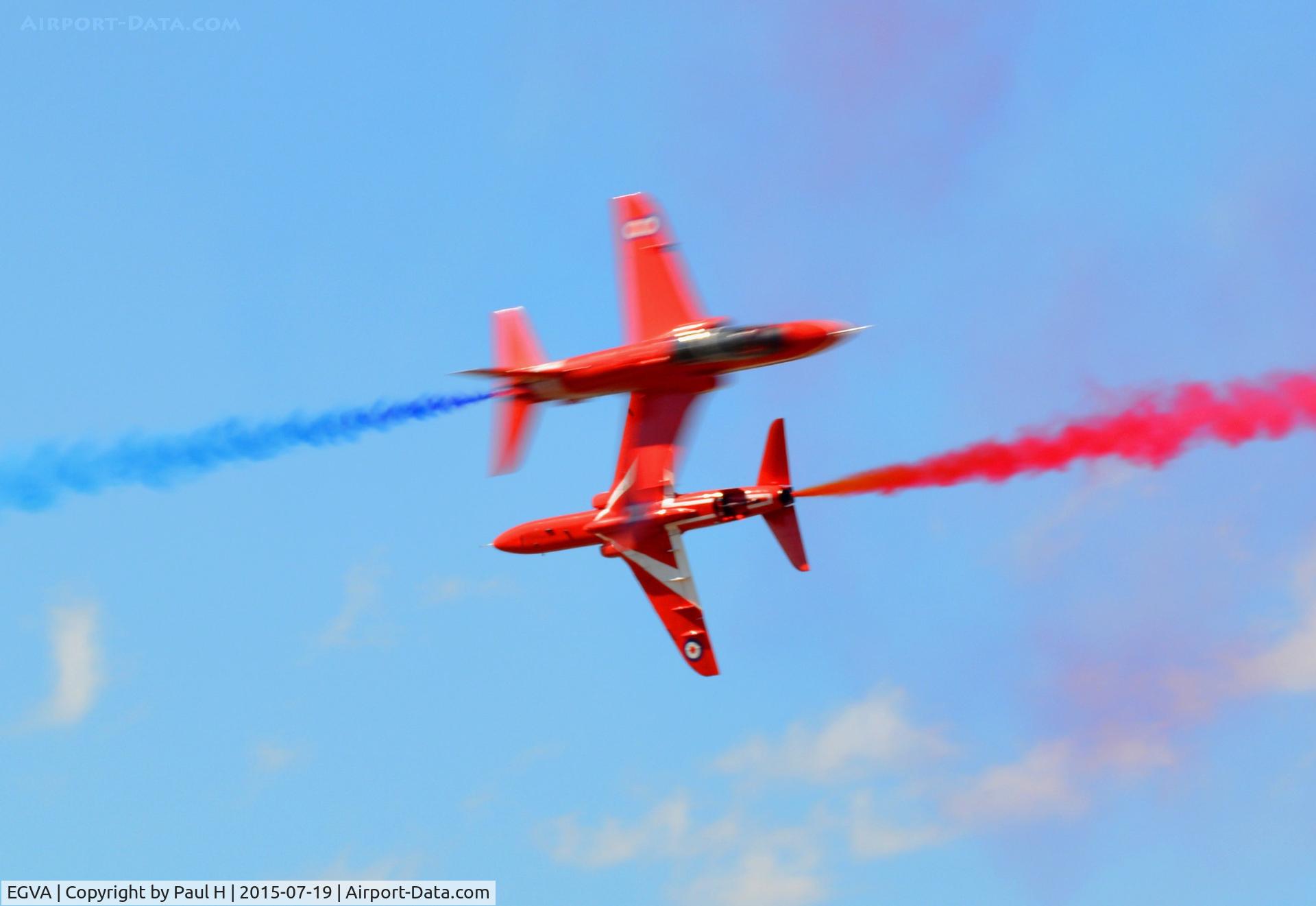 RAF Fairford Airport, Fairford, England United Kingdom (EGVA) - Red Arrows performing at RIAT 2015