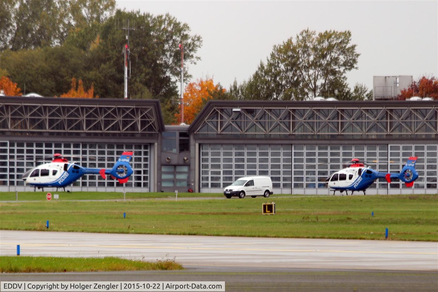 Hanover/Langenhagen International Airport, Hanover Germany (EDDV) - Police patrol helis at HAJ base...