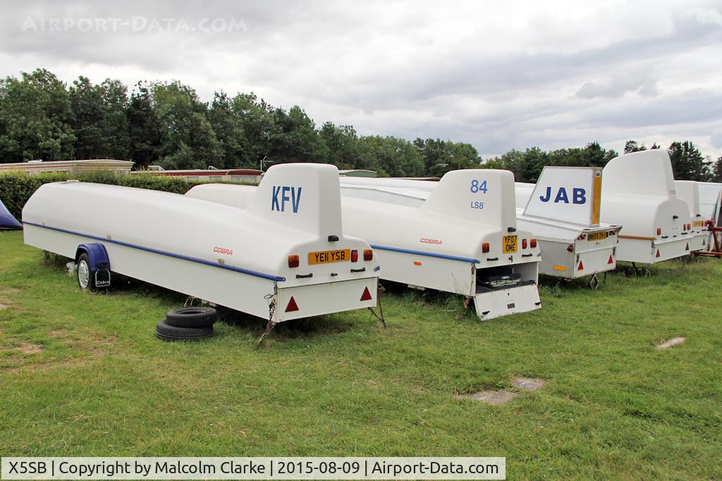 X5SB Airport - Parked glider trailers at The Yorkshire Gliding Club, Sutton Bank. August 9th 2015.