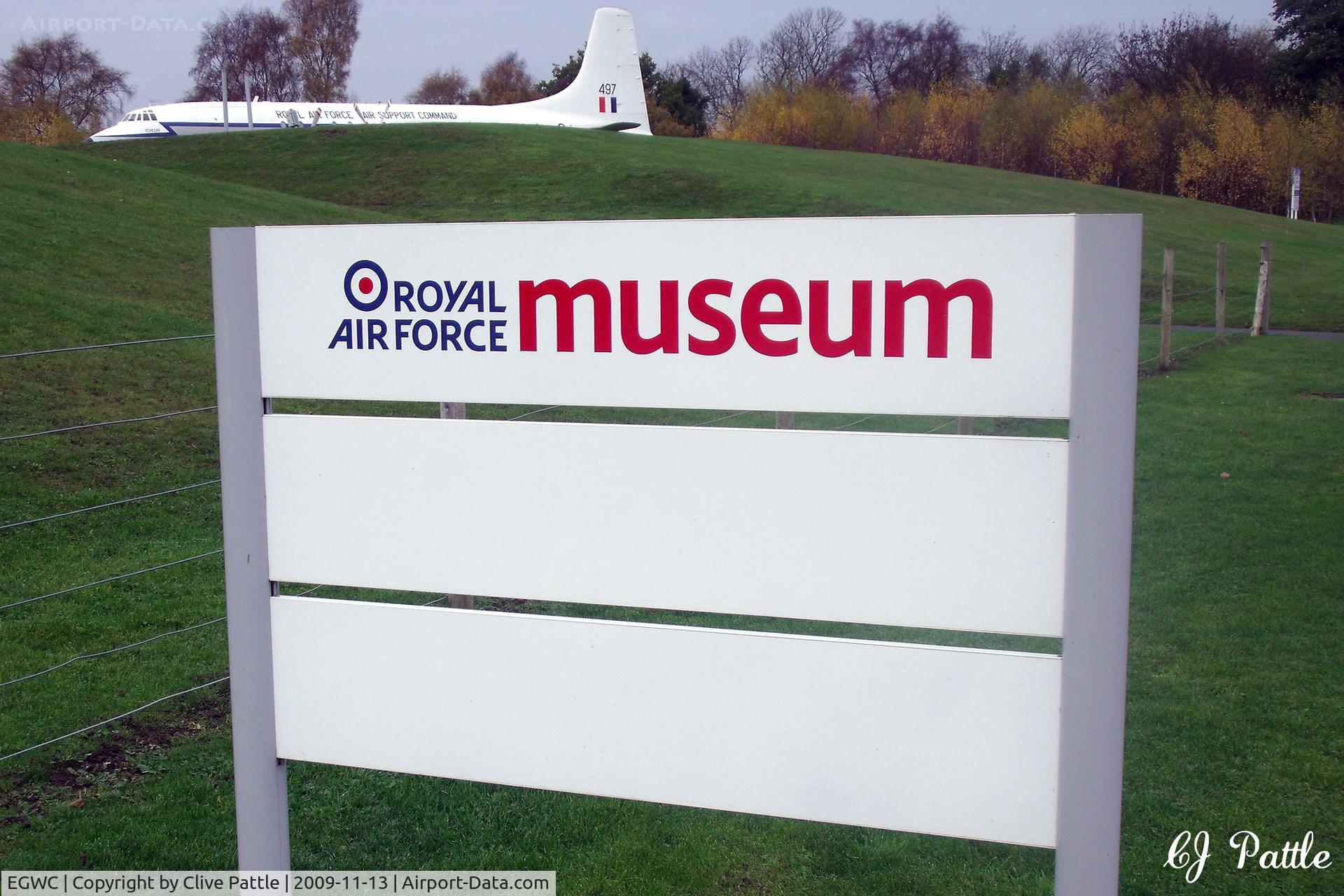 RAF Cosford Airport, Albrighton, England United Kingdom (EGWC) - Main Gate sign at the RAF Museum at RAF Cosford EGWC