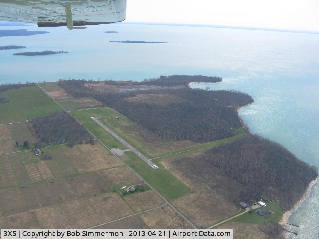 North Bass Island Airport (3X5) - Looking SW from 2000 ft.