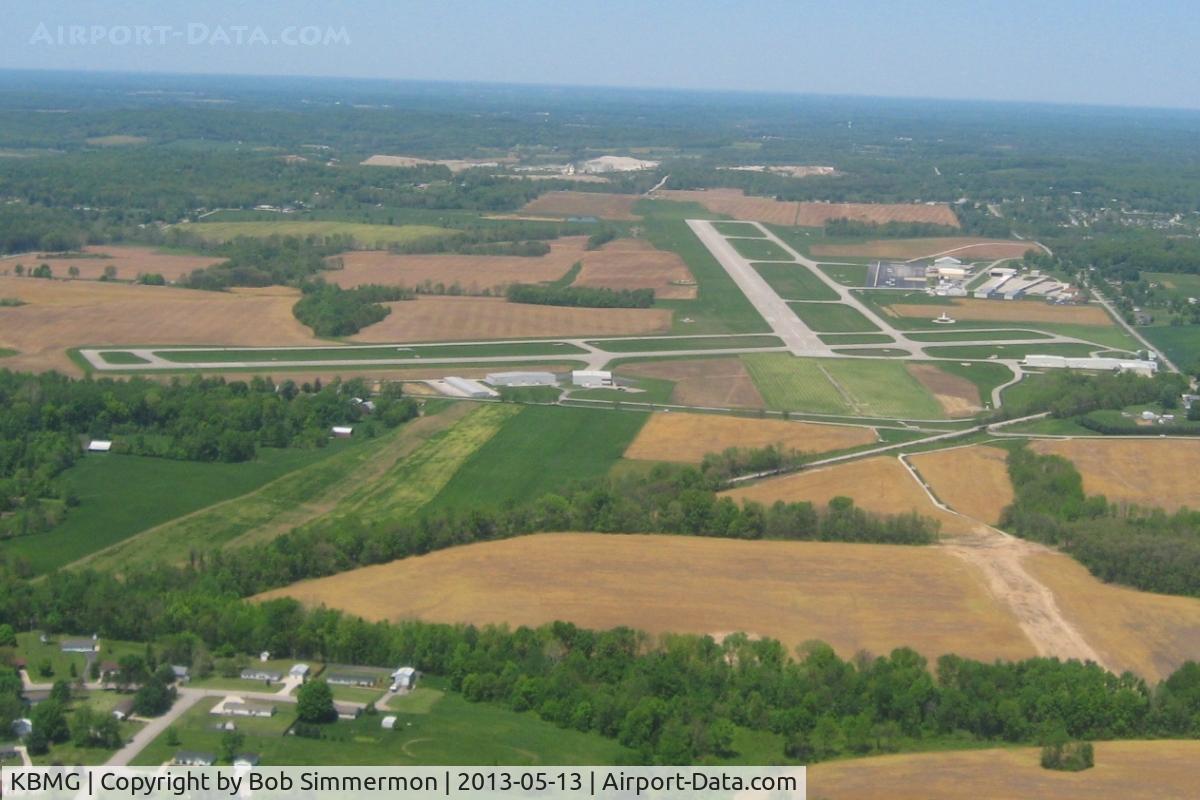 Monroe County Airport (BMG) - Climbing out looking north