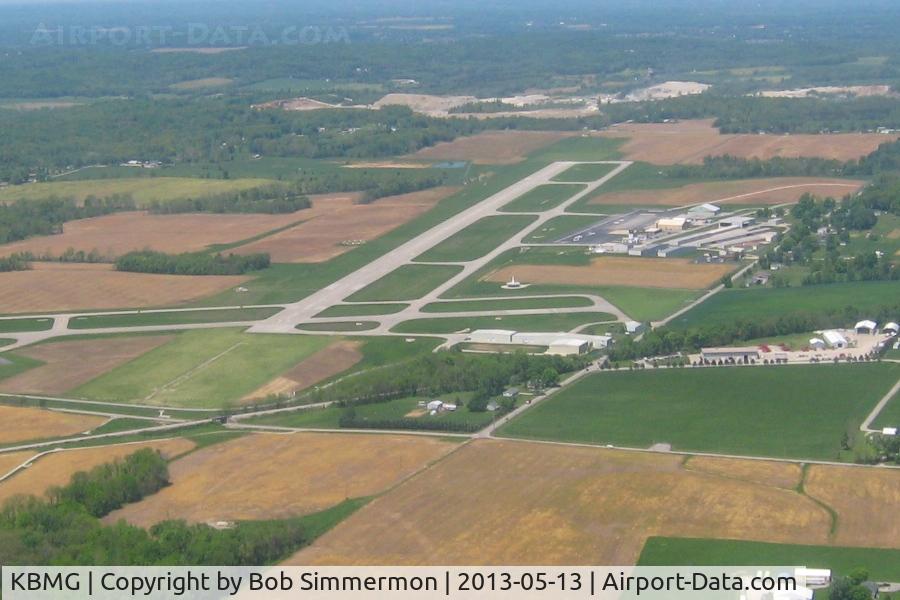 Monroe County Airport (BMG) - Climbing out, looking NW