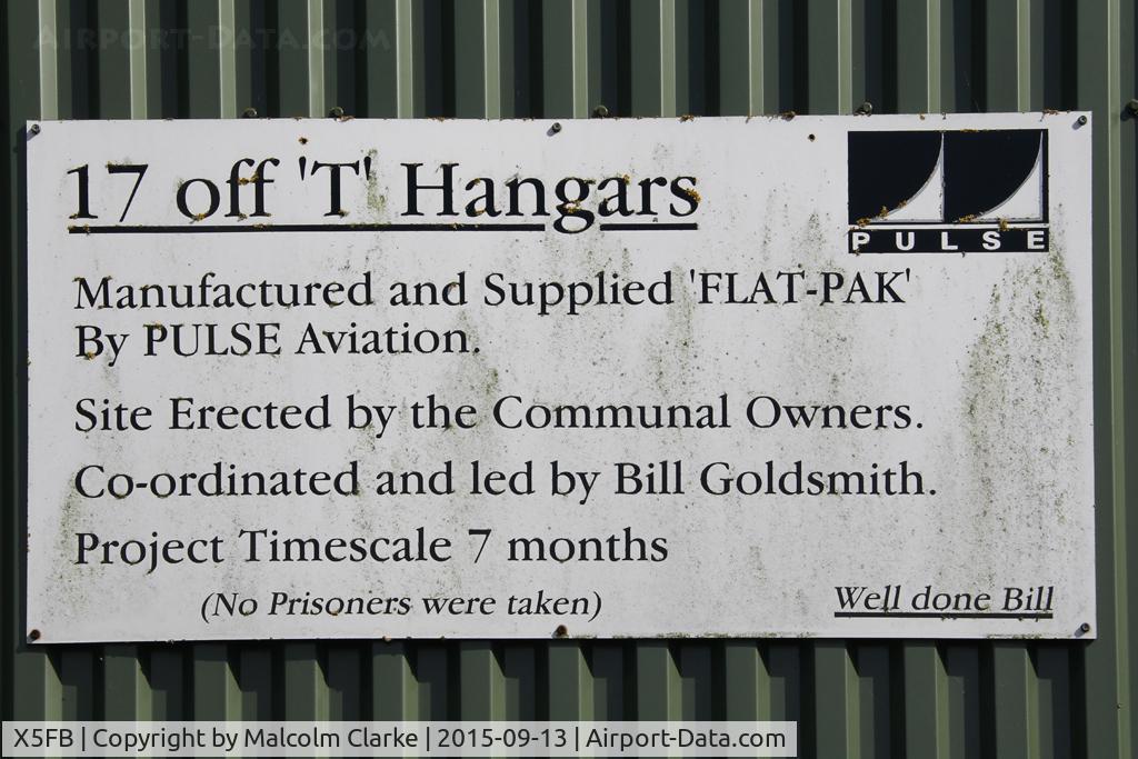 X5FB Airport - Self build 'T' hangars at Fishburn Airfield, UK September 13th 2015.