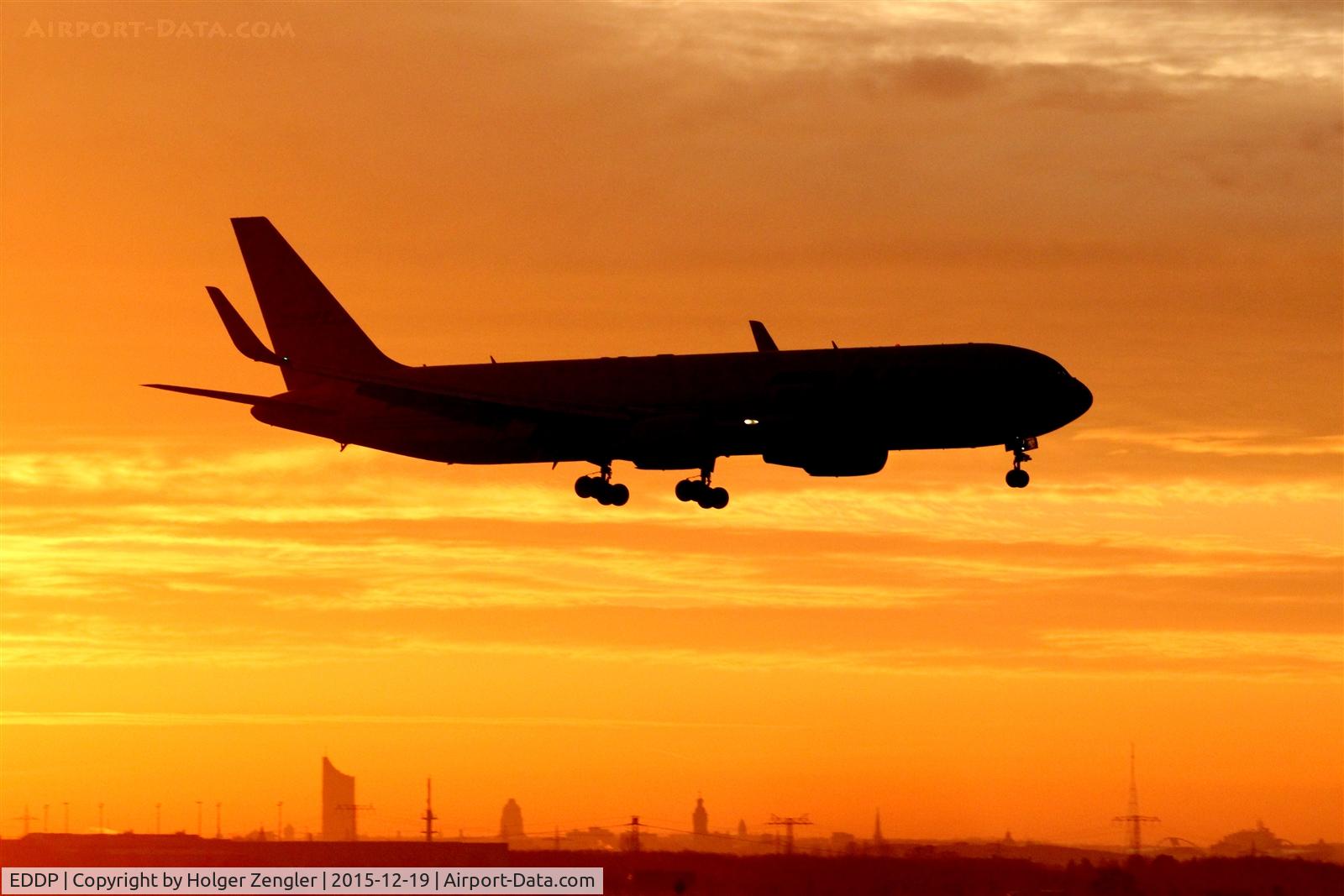 Leipzig/Halle Airport, Leipzig/Halle Germany (EDDP) - Floating down in front of Leipzig skyline......