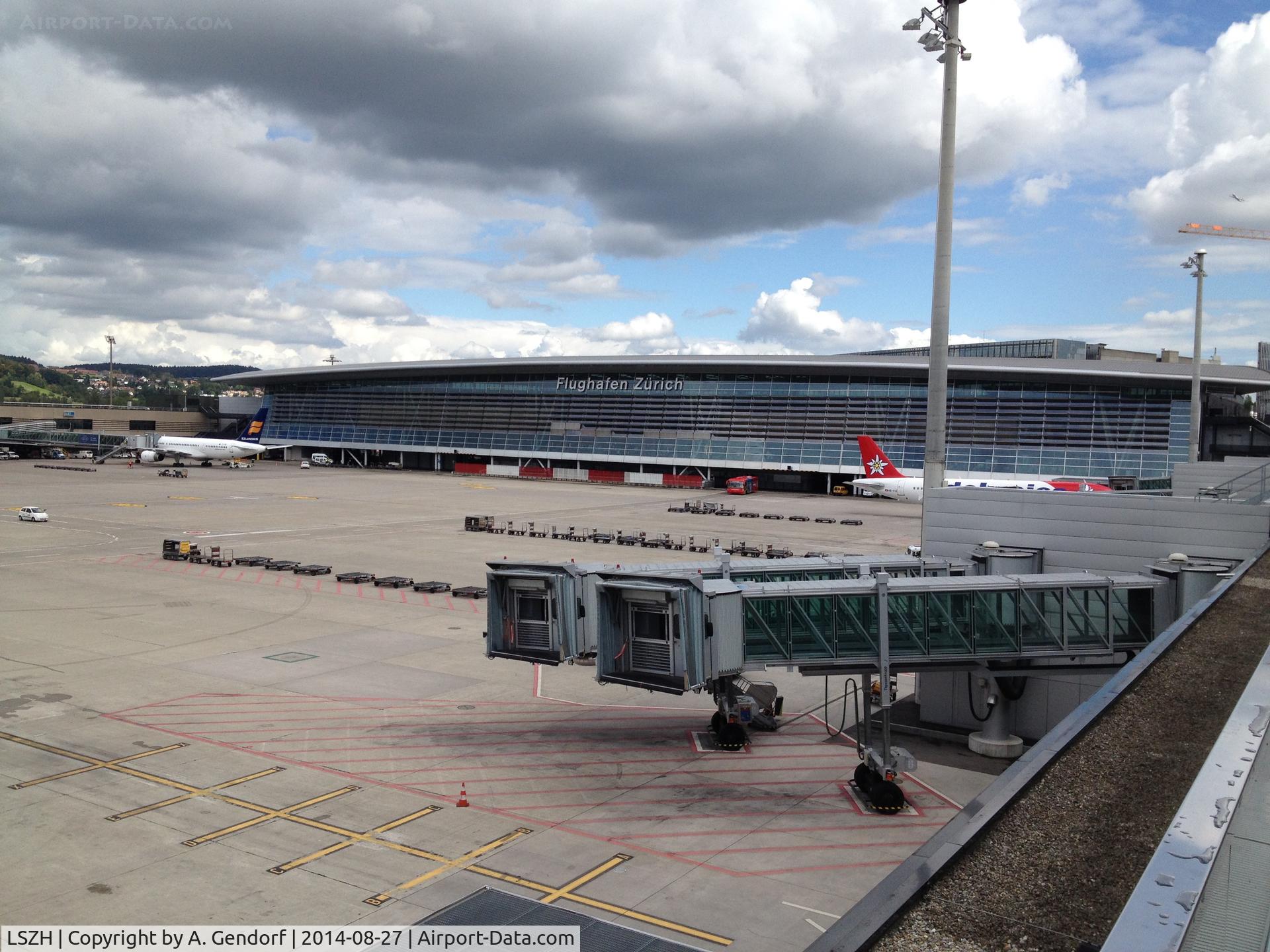 Zurich International Airport, Zurich Switzerland (LSZH) - The main terminal, seen from the visitors platform