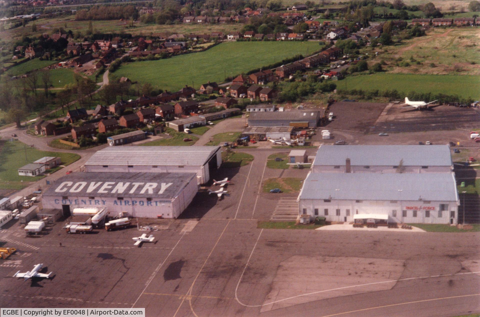 Coventry Airport, Coventry, England United Kingdom (EGBE) - Taken from an air atlantique DC6. No doubt that CVT was a bit of a dump and probably still is, but always an interesting place to work. Early 90s