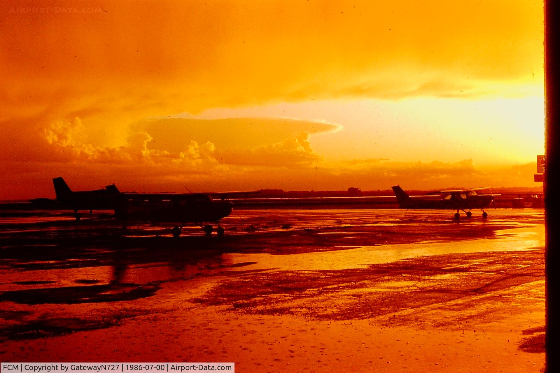 Flying Cloud Airport (FCM) - Looking SW from the Classic Aviation ramp after a squall line passed.