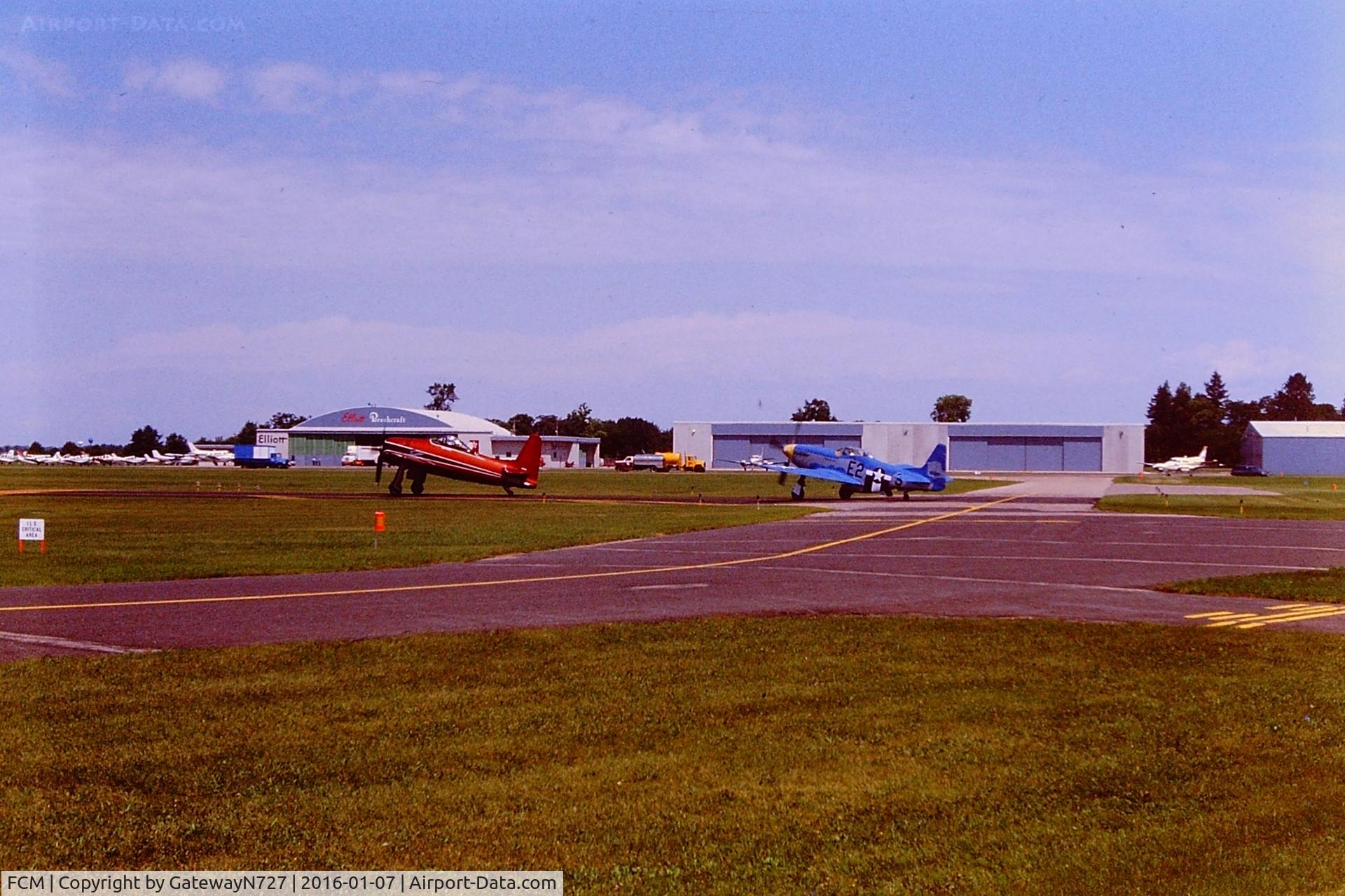 Flying Cloud Airport (FCM) - Summer 1986. N770A & N151PB in position on rwy 27L.