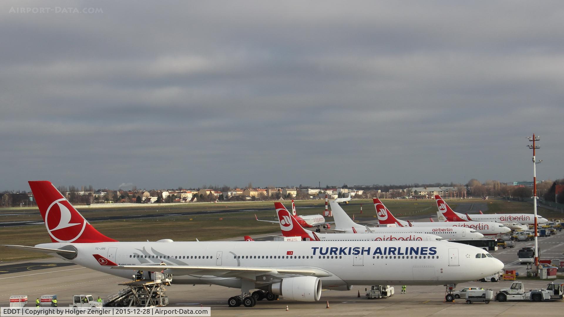 Tegel International Airport (closing in 2011), Berlin Germany (EDDT) - Red and white and red and white and.........