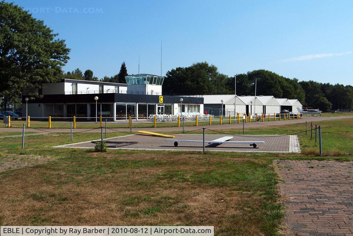 Leopoldsburg Airport, Leopoldsburg Belgium (EBLE) - Control Tower & hangars Leopoldsburg~OO 12/08/2010 (EBLE)