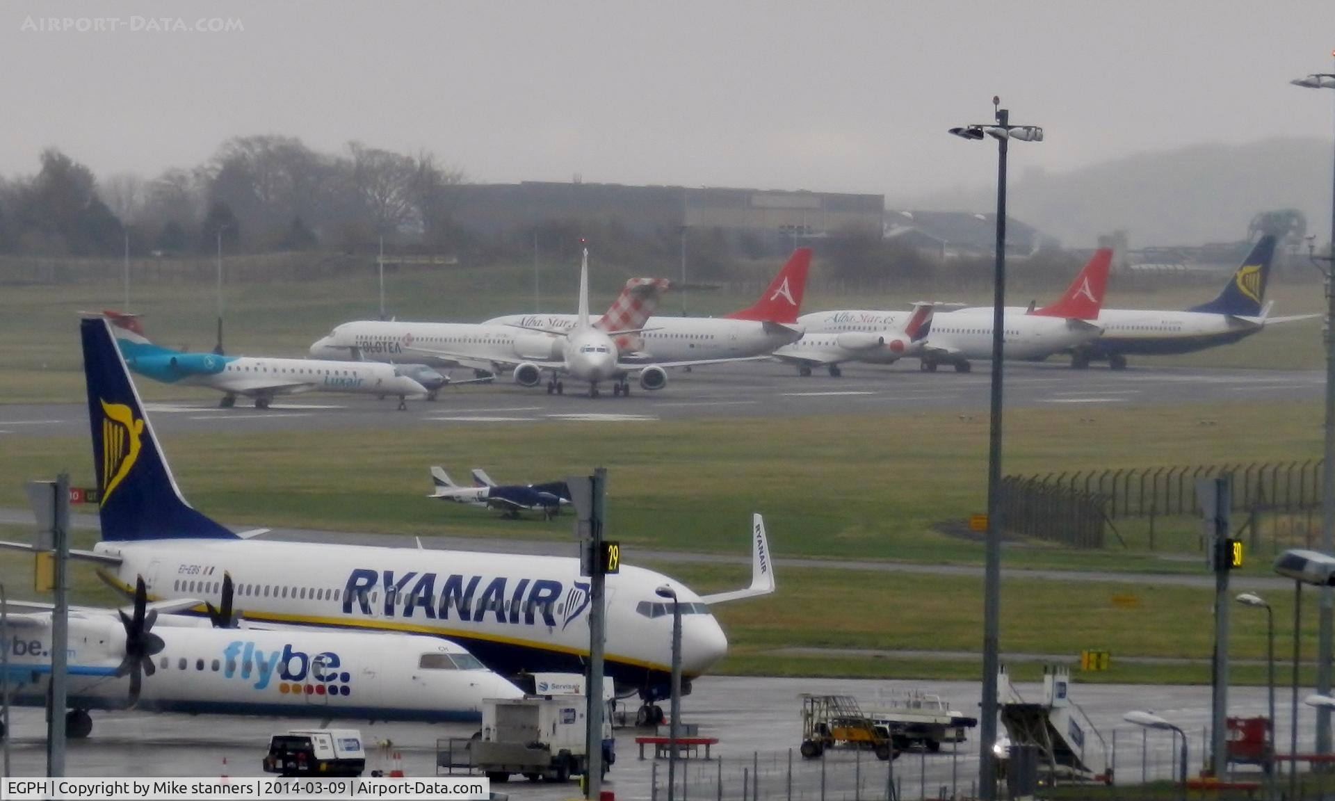 Edinburgh Airport, Edinburgh, Scotland United Kingdom (EGPH) - A Busy Edinburgh airport during the six nations rugby game between Scotland & france