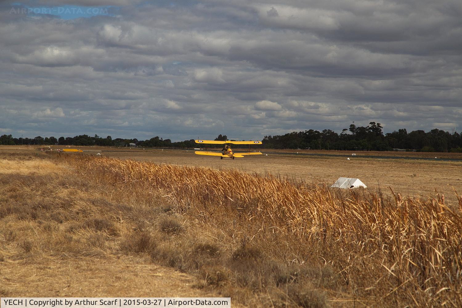 Echuca Airport, Echuca, Victoria Australia (YECH) - Echuca runway March 2015 - VH-DHA in the distance