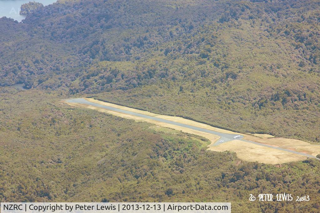 Ryans Creek Aerodrome Airport, Half Moon Bay, Stewart Island New Zealand (NZRC) - overhead RC