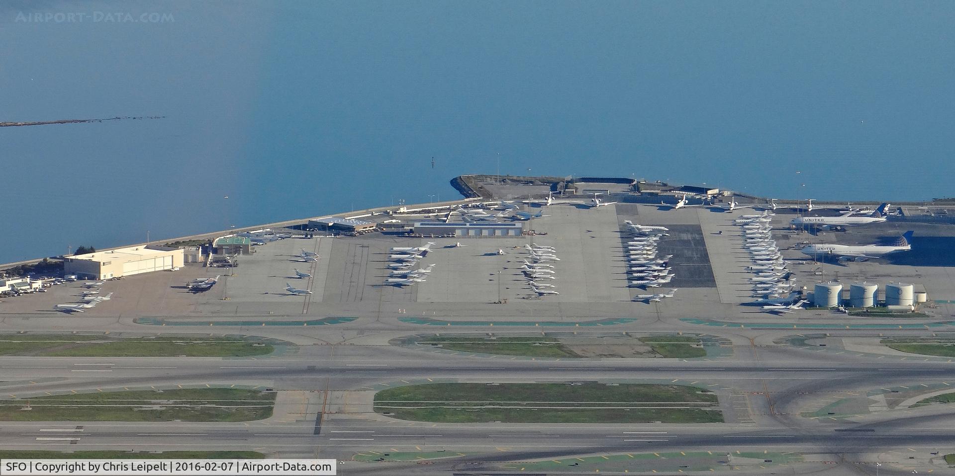 San Francisco International Airport (SFO) - When the Super Bowl comes to the Bay Area, so do the business jets! A full transient ramp at the Signature Jet Center at San Francisco International Airport, CA.