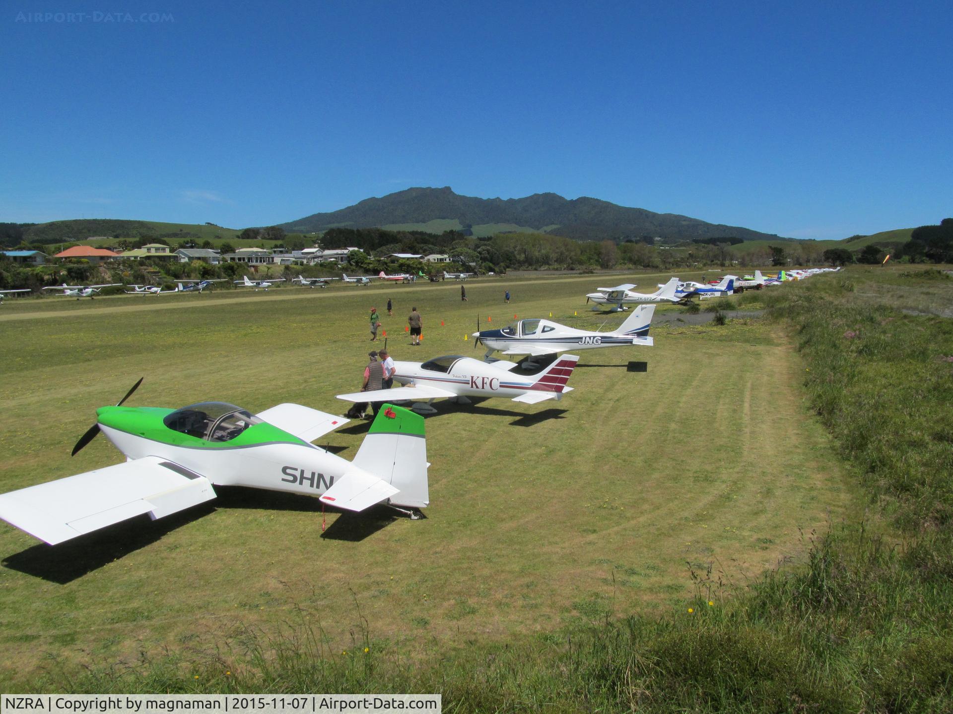 Raglan Aerodrome Airport, Raglan New Zealand (NZRA) - Line up on fly in day