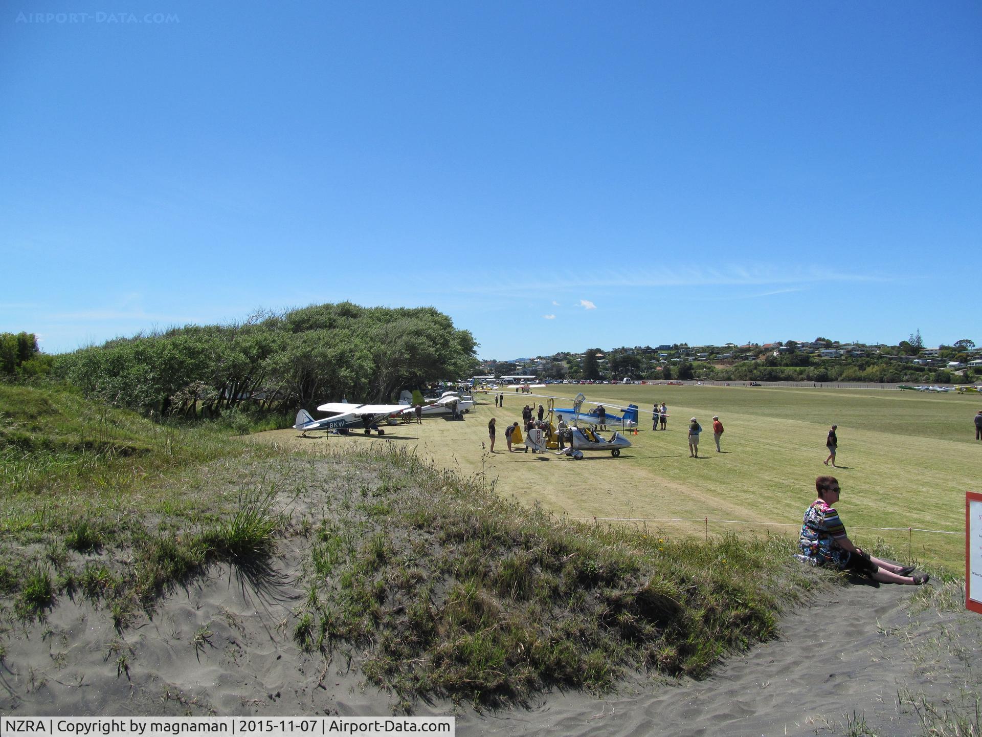 Raglan Aerodrome Airport, Raglan New Zealand (NZRA) - view from top of dunes