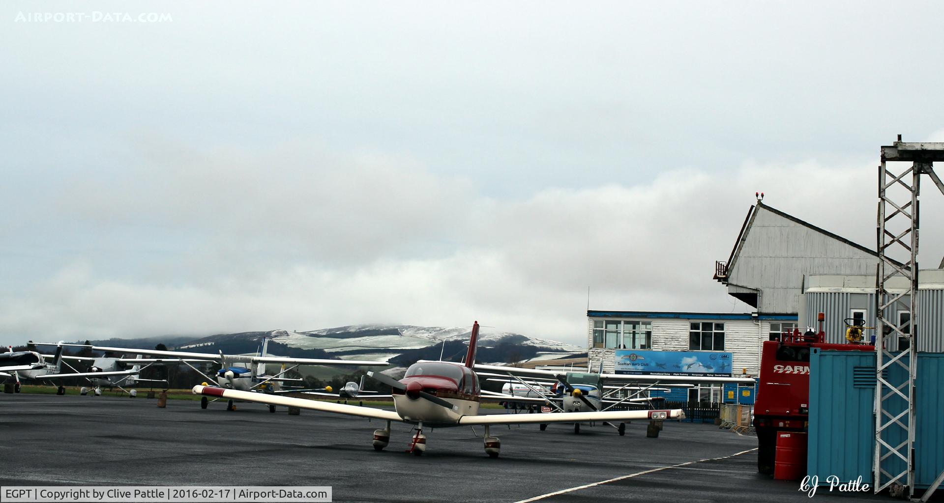 Perth Airport (Scotland), Perth, Scotland United Kingdom (EGPT) - Winter apron view at Perth EGPT