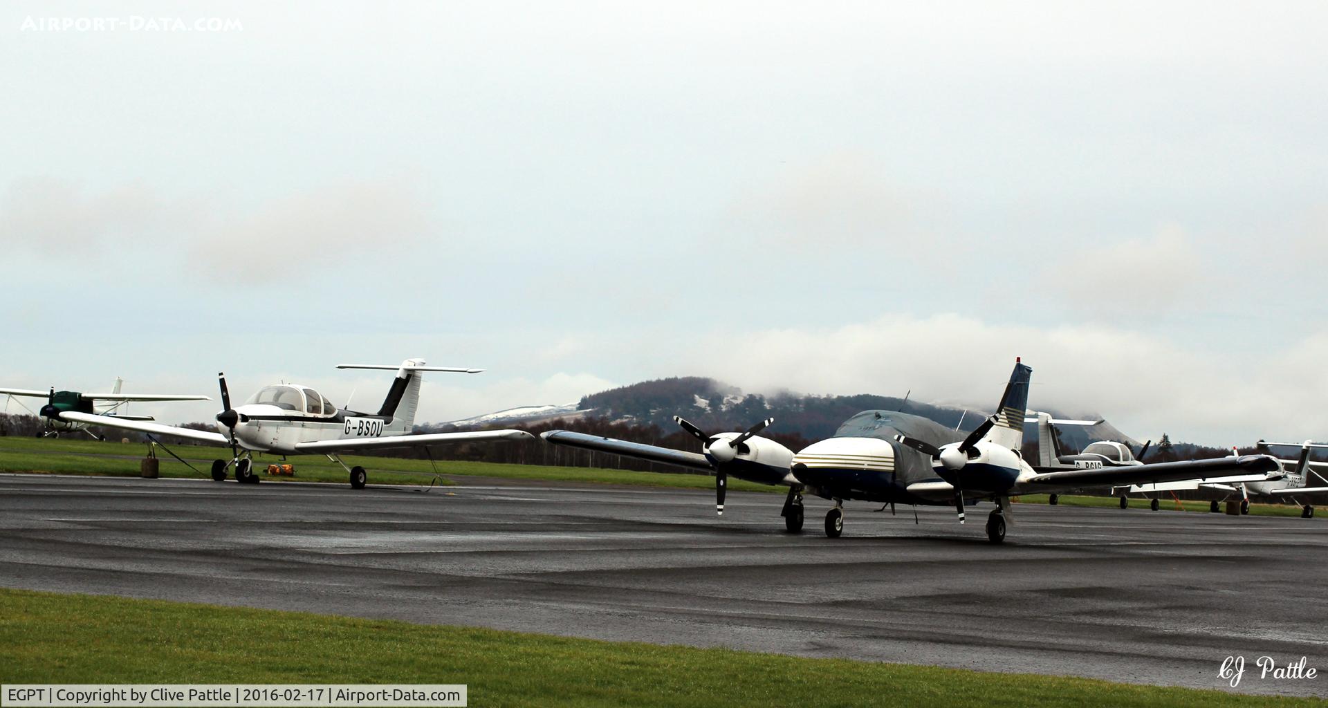 Perth Airport (Scotland), Perth, Scotland United Kingdom (EGPT) - Winter apron view at Perth EGPT