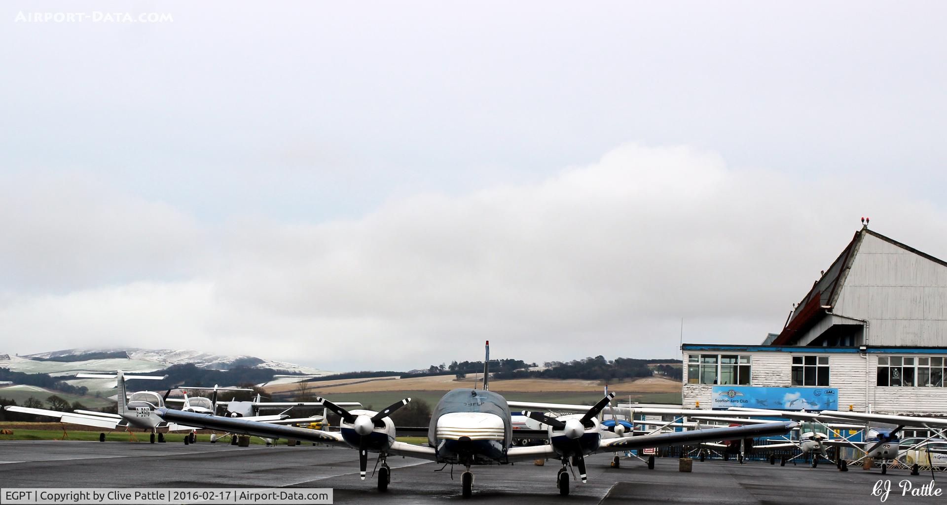 Perth Airport (Scotland), Perth, Scotland United Kingdom (EGPT) - Winter apron view at Perth EGPT