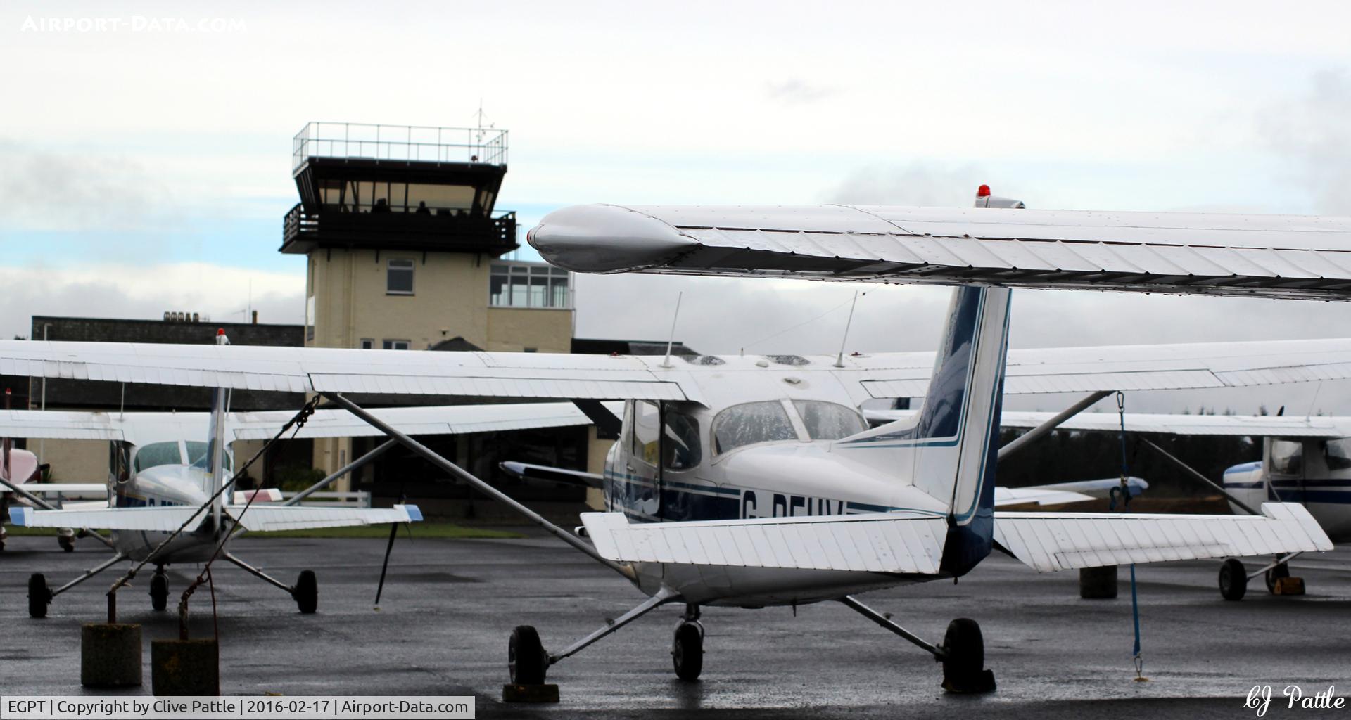 Perth Airport (Scotland), Perth, Scotland United Kingdom (EGPT) - A packed winter apron view at Perth EGPT