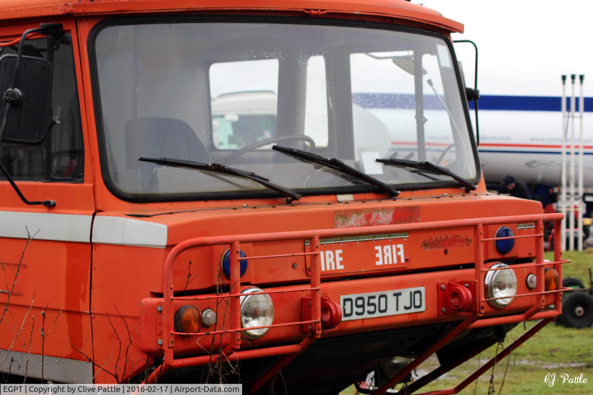 Perth Airport (Scotland), Perth, Scotland United Kingdom (EGPT) - Out of service Scammel Fire Tender at Perth EGPT - formerly at Oxford Kidlington airport.