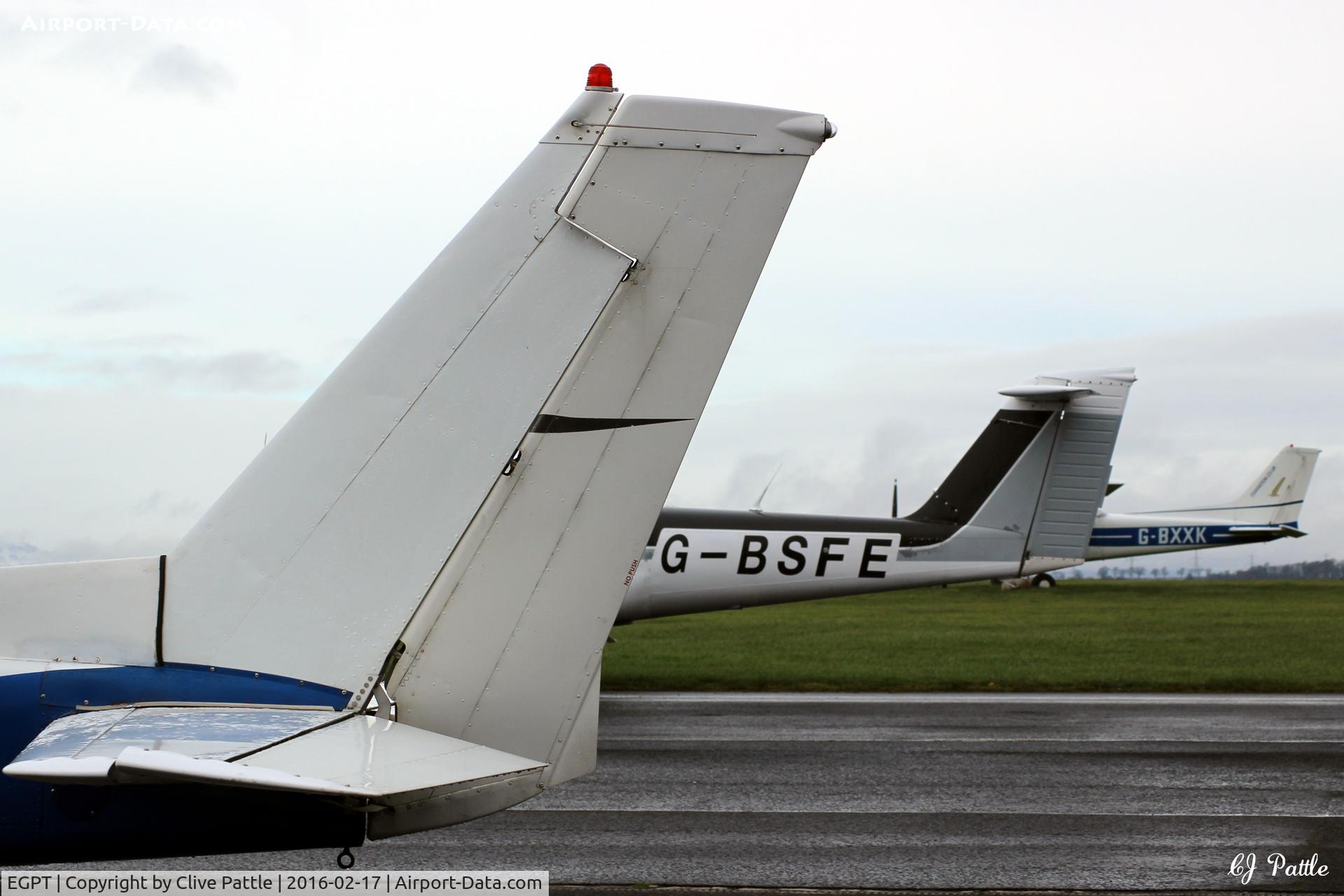Perth Airport (Scotland), Perth, Scotland United Kingdom (EGPT) - Tail line-up at Perth EGPT