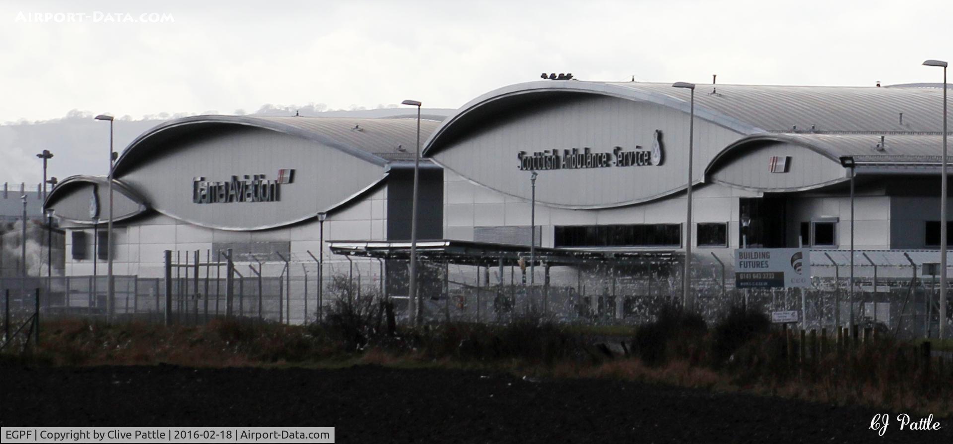 Glasgow International Airport, Glasgow, Scotland United Kingdom (EGPF) - Gama Aviation Hangar complex view at Glasgow International EGPF