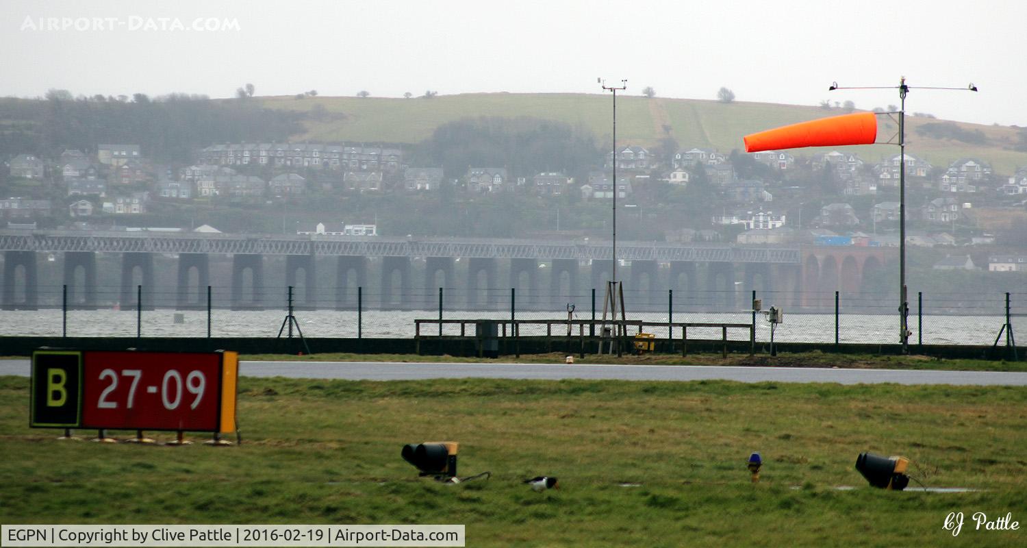 Dundee Airport, Dundee, Scotland United Kingdom (EGPN) - View south across the airfield towards the River Tay and the Tay Rail Bridge - at Dundee Riverside airport EGPN